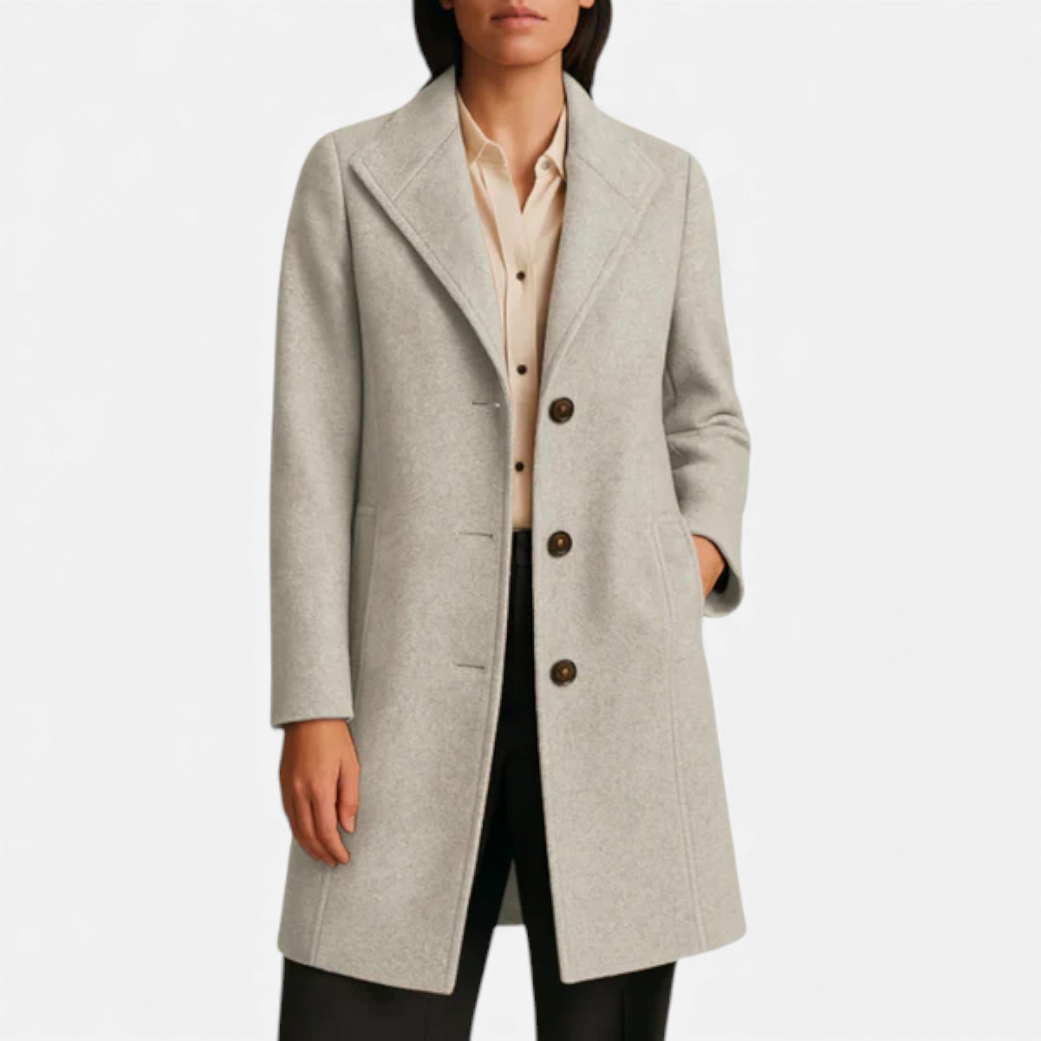 Veroux Mode | Women’s Lapel Coat – Tweed Heritage Elegance