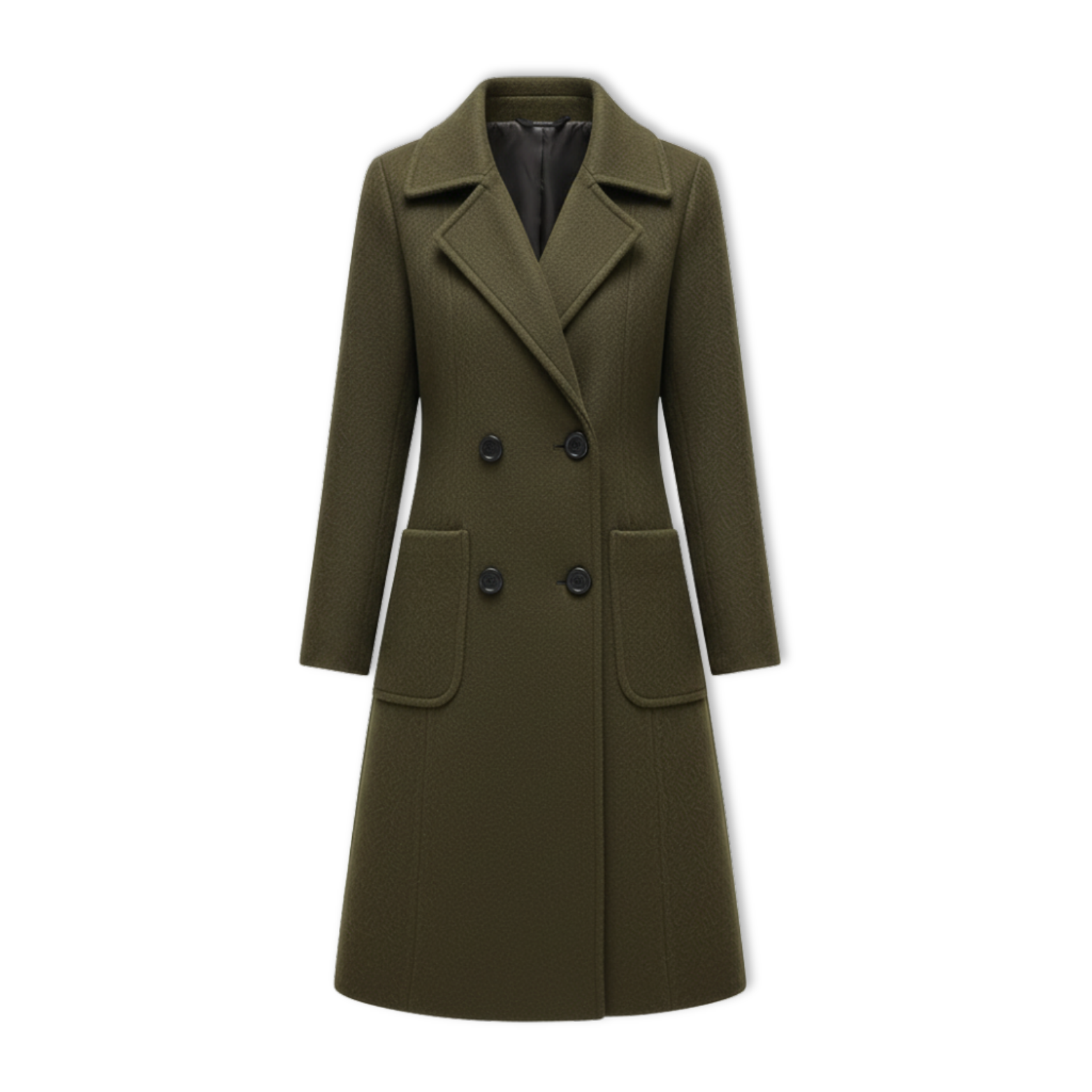 Women's Long Double Breasted Woolen Coat