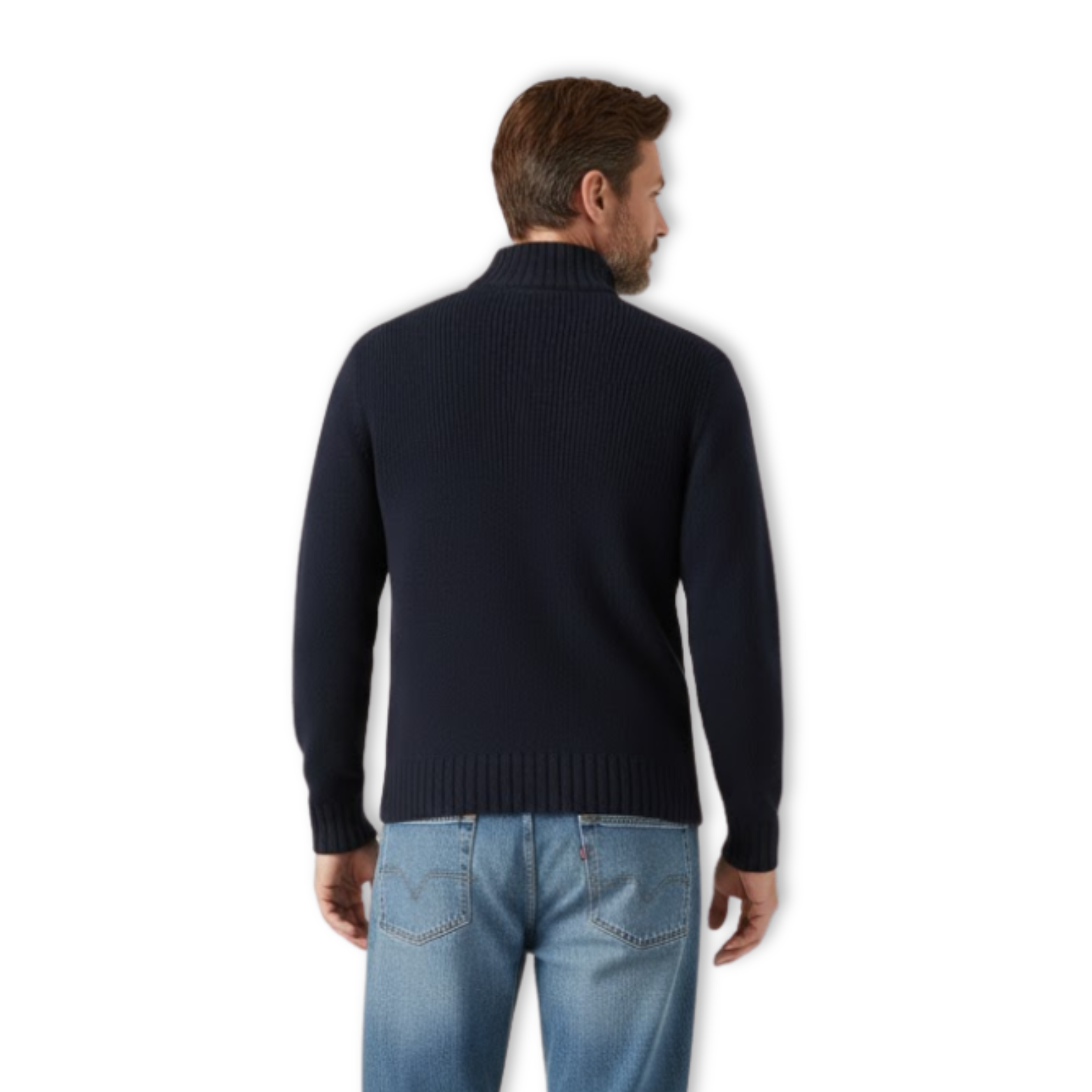Mens Slim Fit Zip Up Mock Neck Turtlenecks Sweater Autumn Casual Long Sleeve Pullover