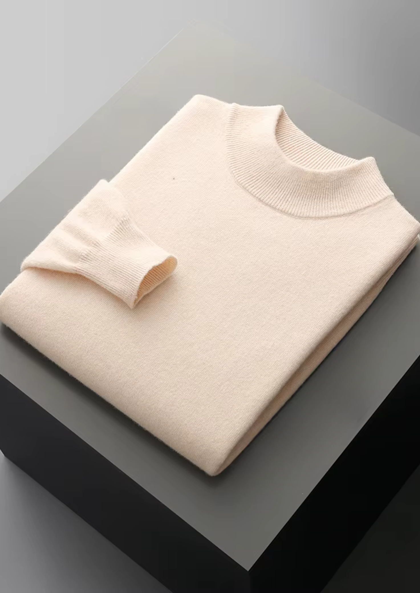 Veroux Mode | Men’s Pure Extra-Fine Merino Wool Classic Mockneck