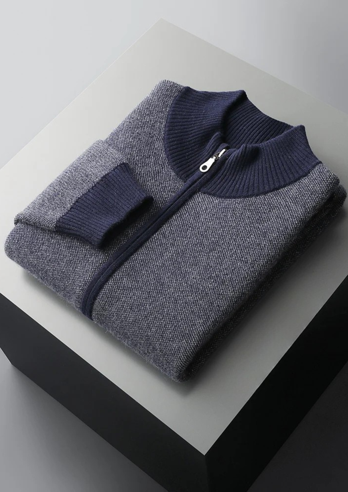 Veroux Mode | Men’s Premium Cashmere Jacquard Zip Cardigan