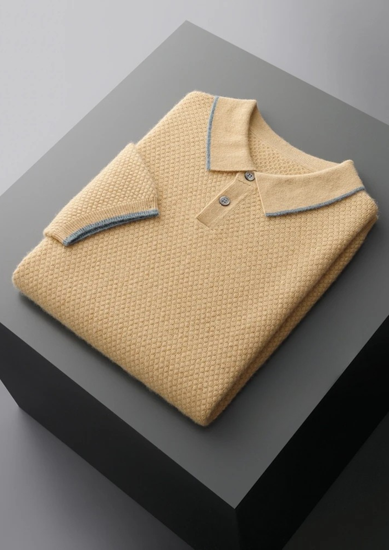 Veroux Mode | Men’s Premium Cashmere Two-Tone Polo