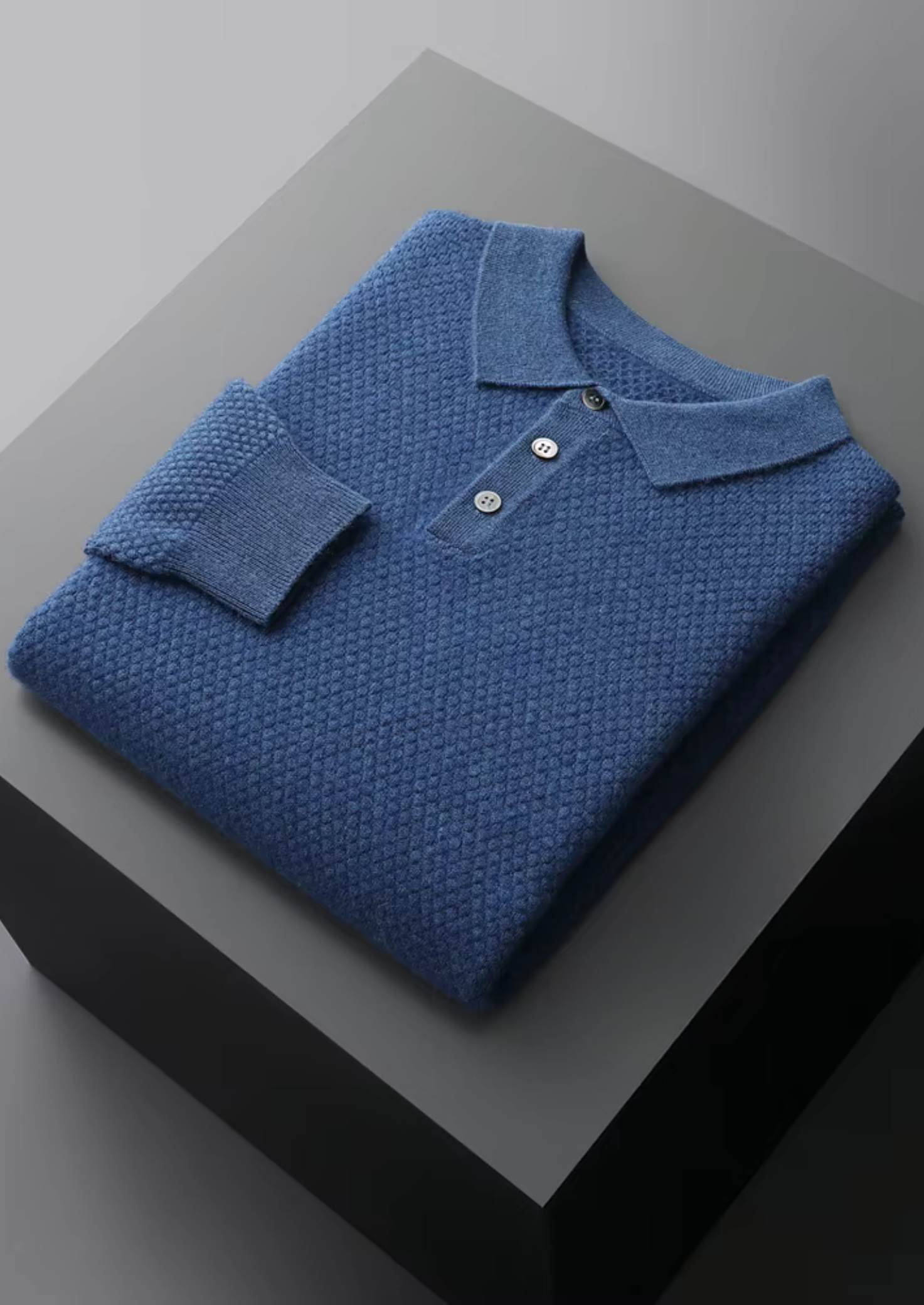 Veroux Mode | Men’s Premium Cashmere Textured Sweater Polo
