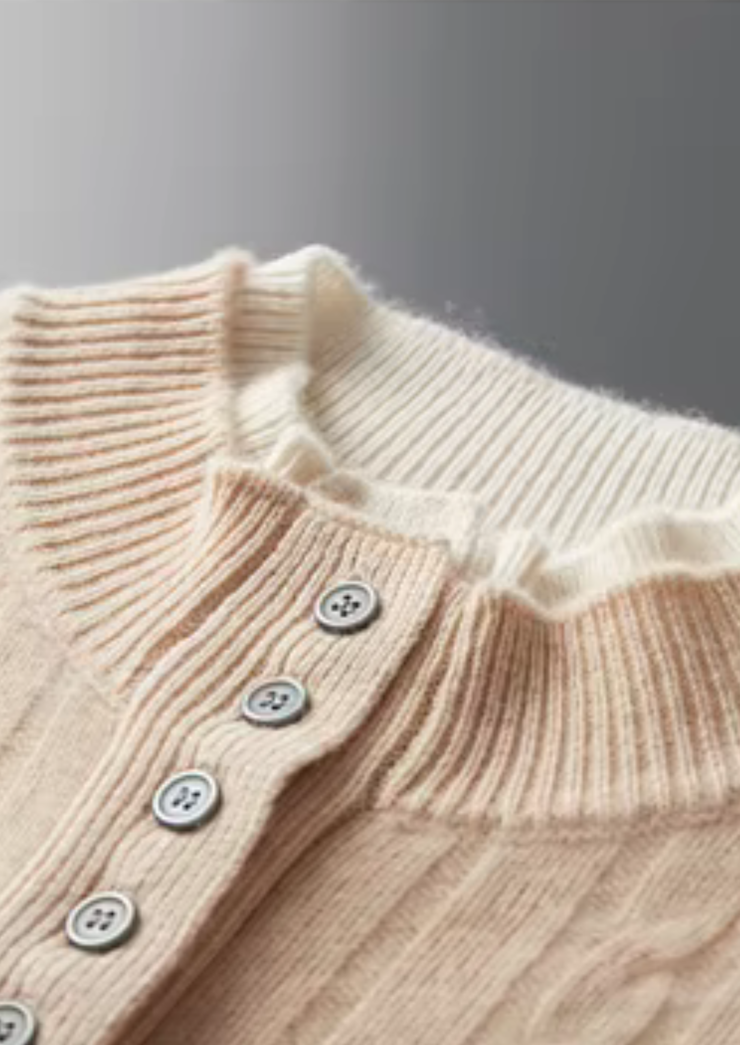 Veroux Mode | Men’s Pure Extra-Fine Merino Wool Cable Knit Henley Sweater