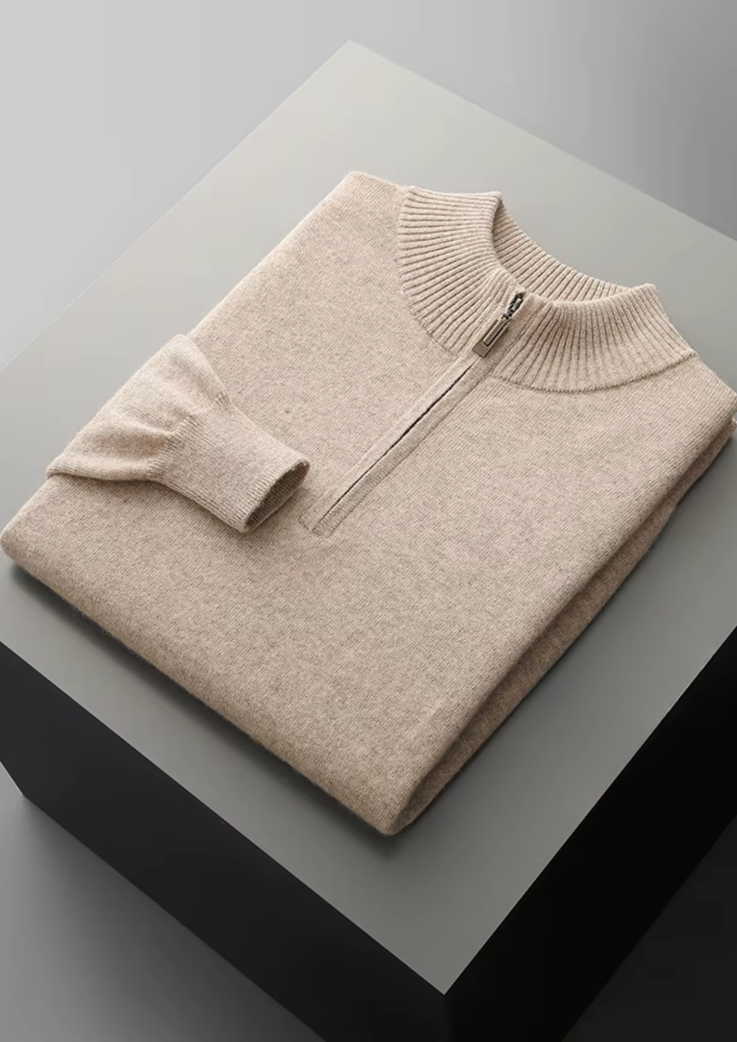 Veroux Mode | Men’s Pure Extra-Fine Merino Wool Half Zip Sweater