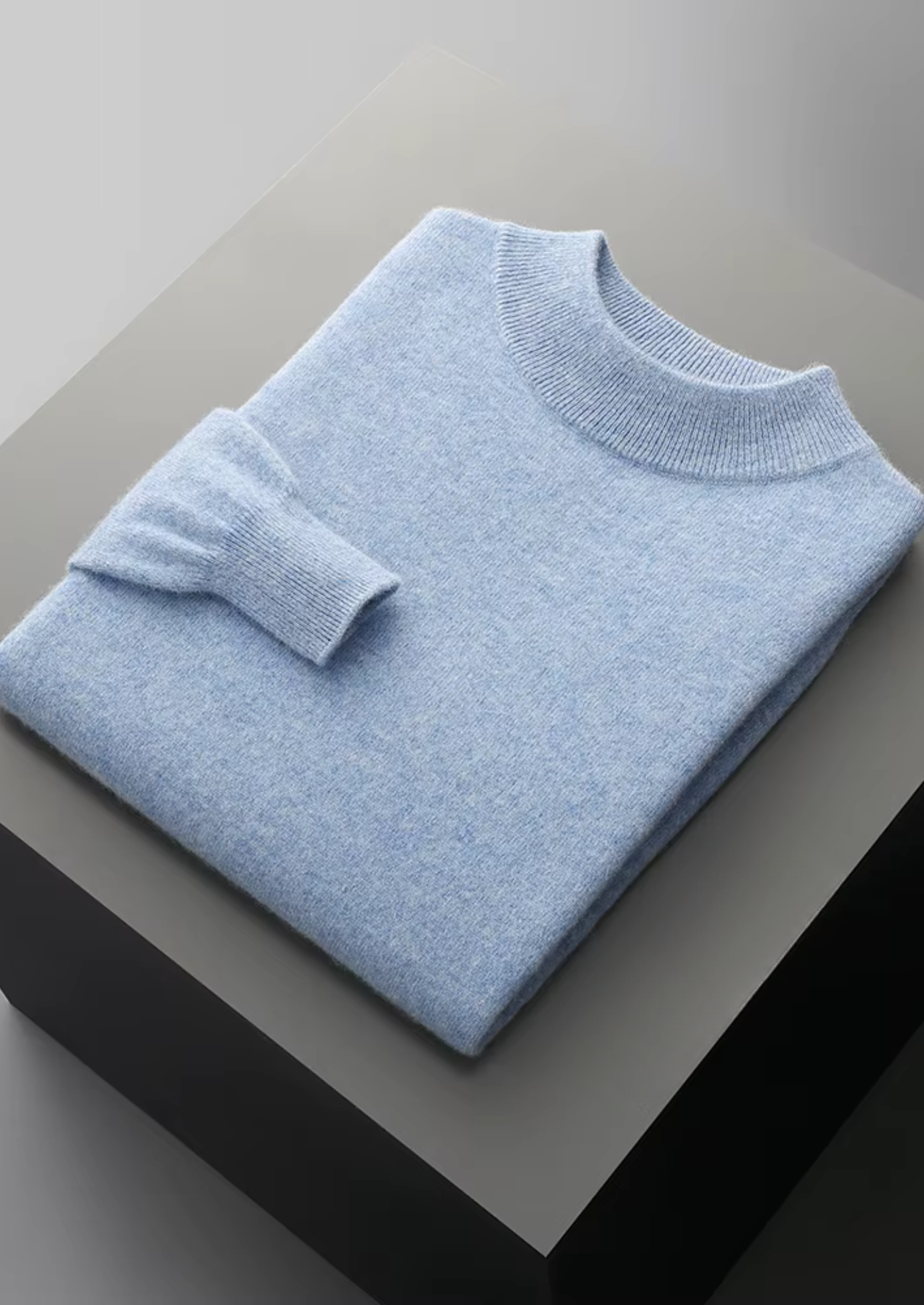 Veroux Mode | Men’s Pure Extra-Fine Merino Wool Classic Mockneck