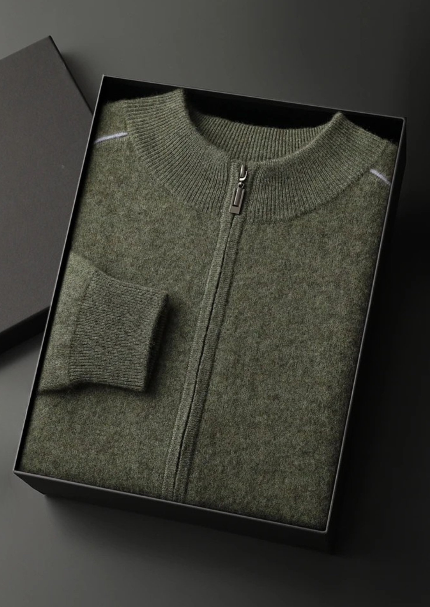 Veroux Mode | Men’s Premium Cashmere Two-Tone Zip Cardigan