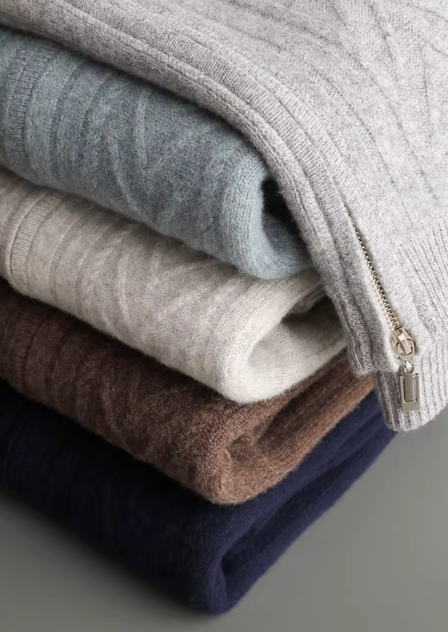 Veroux Mode | Men’s Pure Extra-Fine Merino Wool Patterned Zip Cardigan