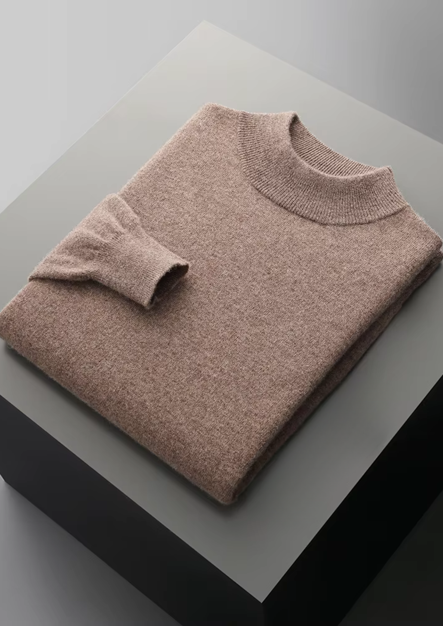 Veroux Mode | Men’s Pure Extra-Fine Merino Wool Classic Mockneck