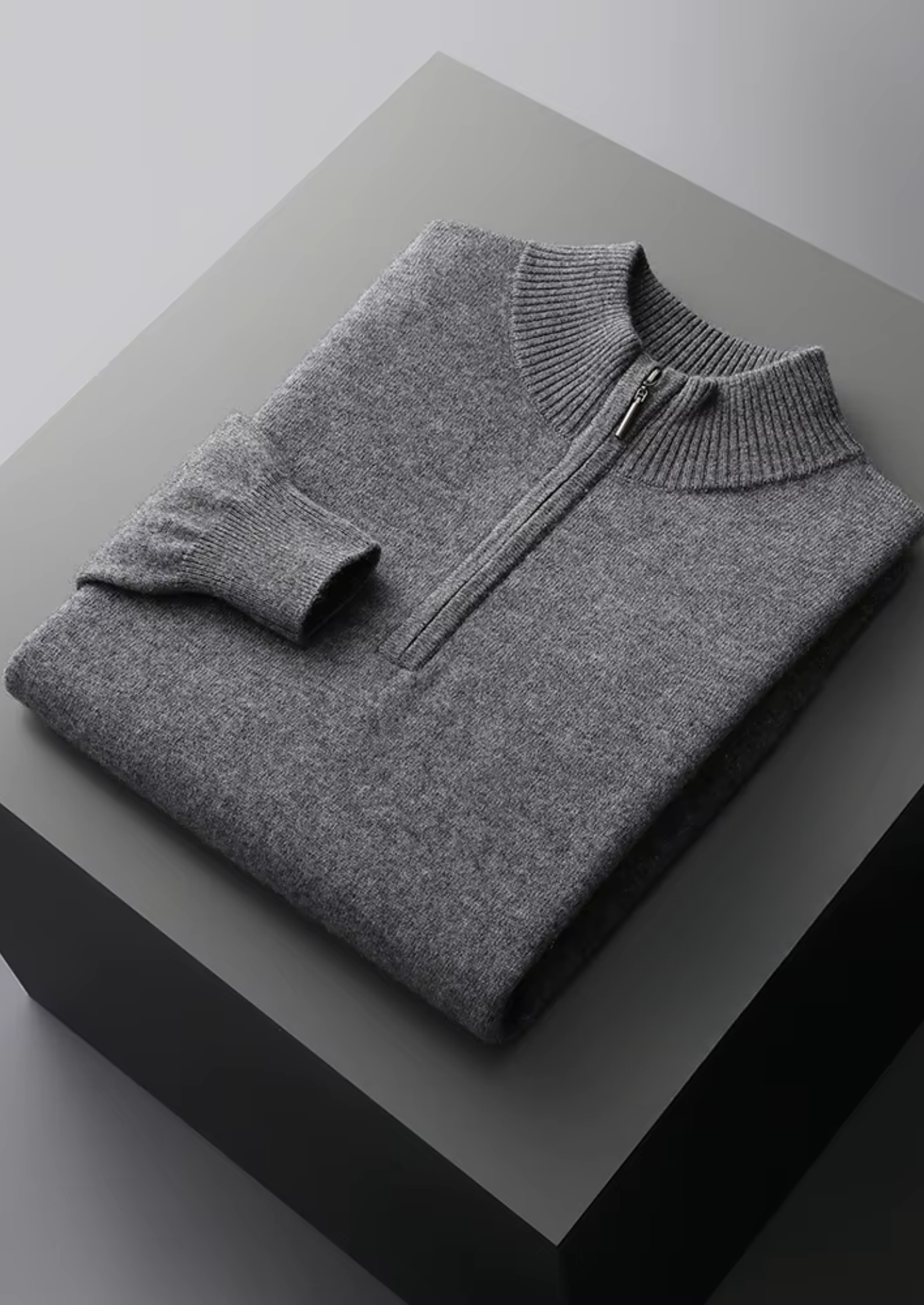 Veroux Mode | Men’s Pure Extra-Fine Merino Wool Half Zip Sweater