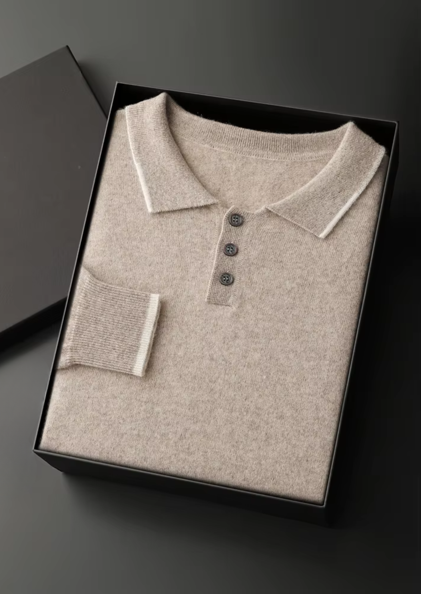 Veroux Mode | Men’s Premium Cashmere Two Tone Button Polo