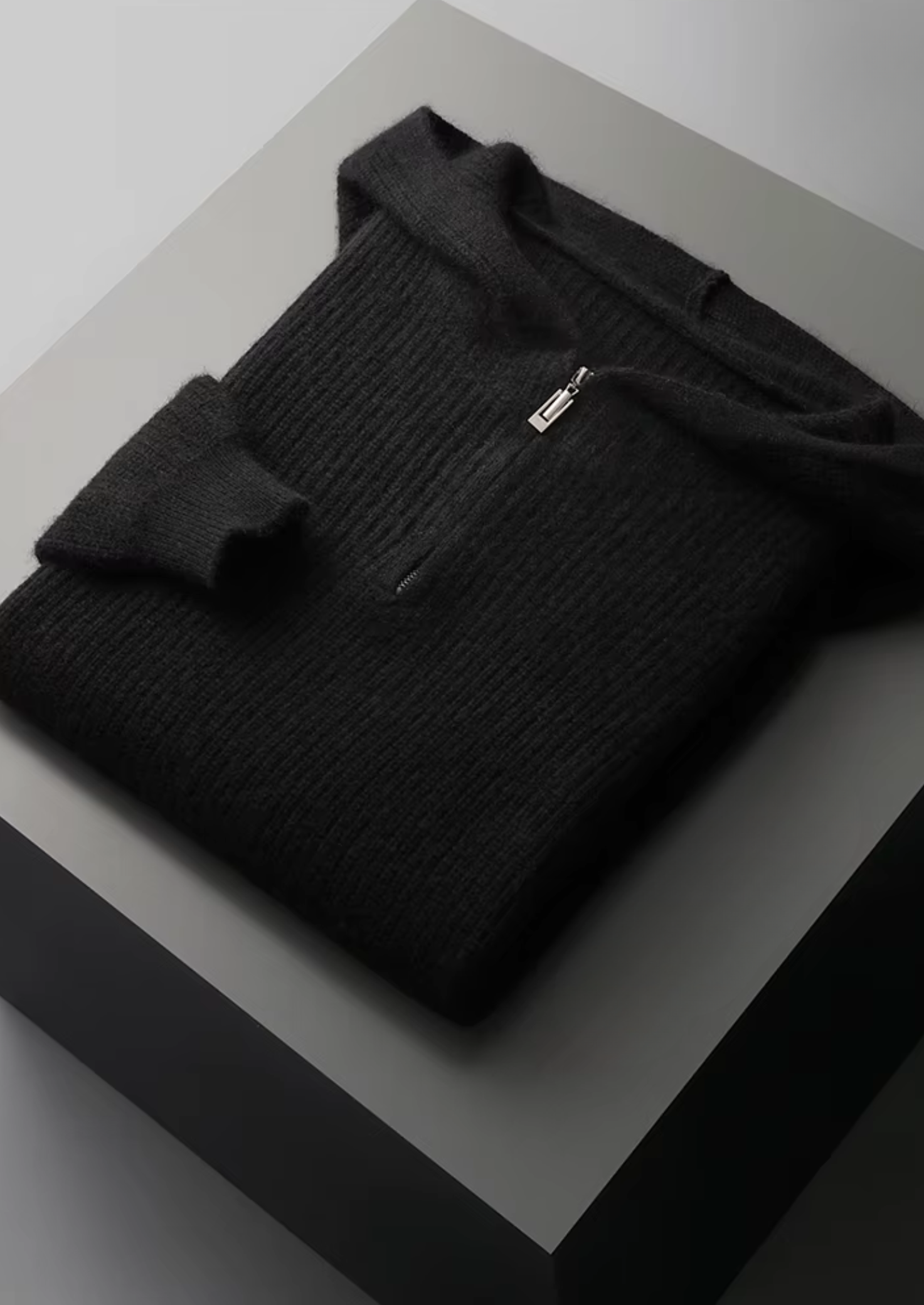 Veroux Mode | Men’s Pure Extra-Fine Merino Wool Half Zipper Hoodie