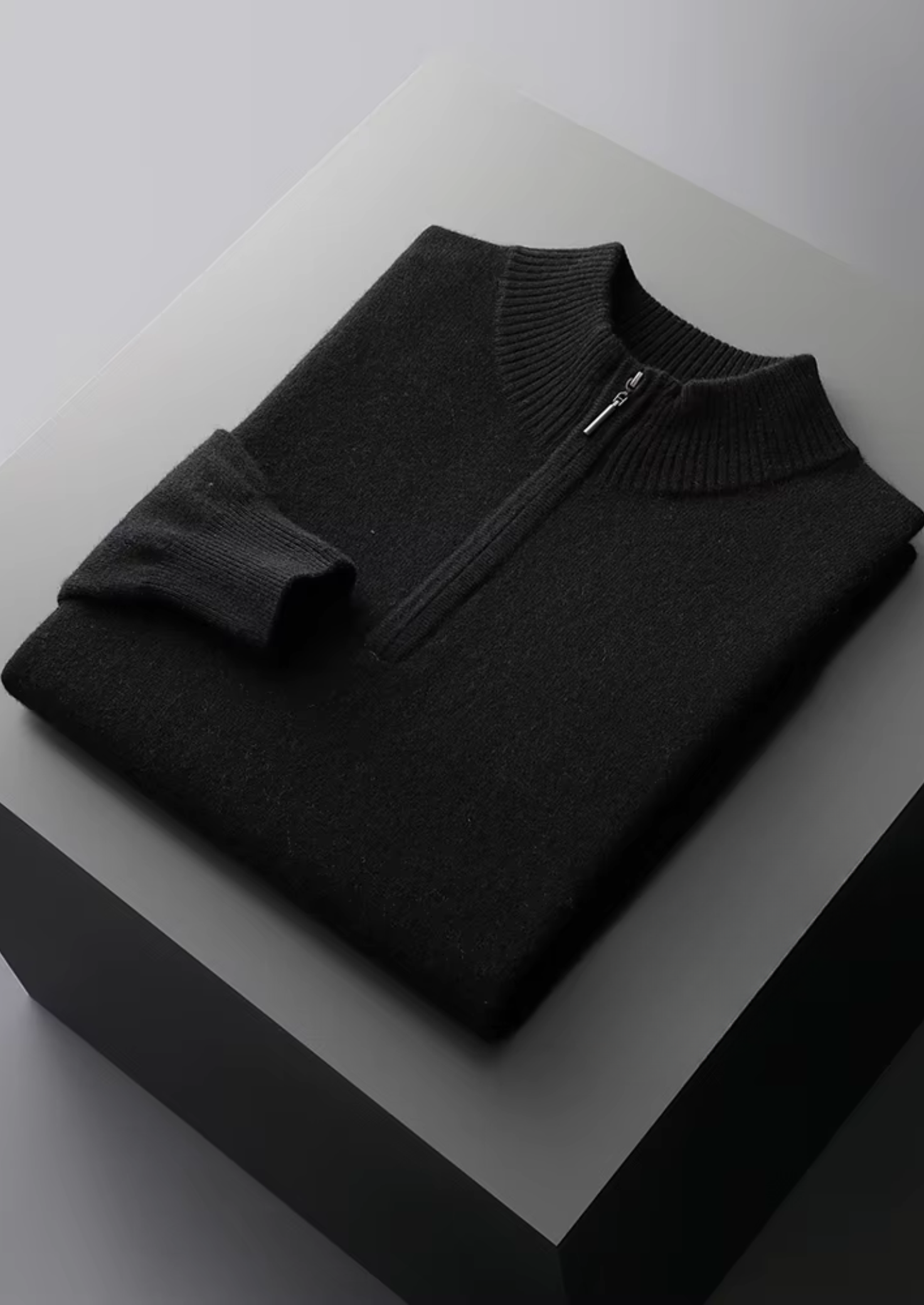 Veroux Mode | Men’s Pure Extra-Fine Merino Wool Half Zip Sweater