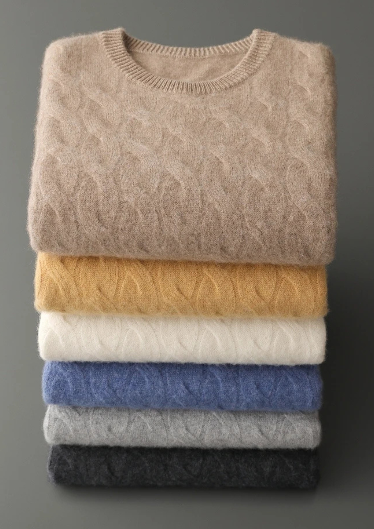 Veroux Mode | Men’s Premium Cashmere Cable Crewneck