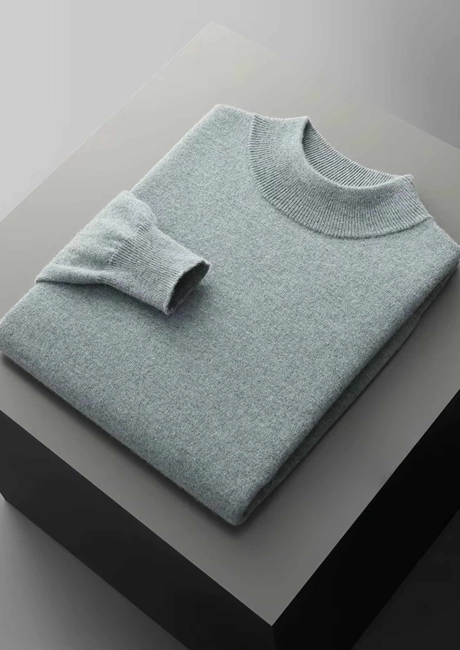 Veroux Mode | Men’s Pure Extra-Fine Merino Wool Classic Mockneck