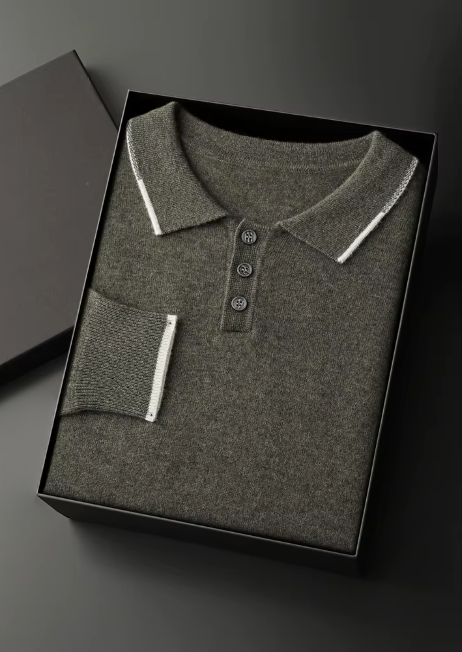 Veroux Mode | Men’s Premium Cashmere Two Tone Button Polo