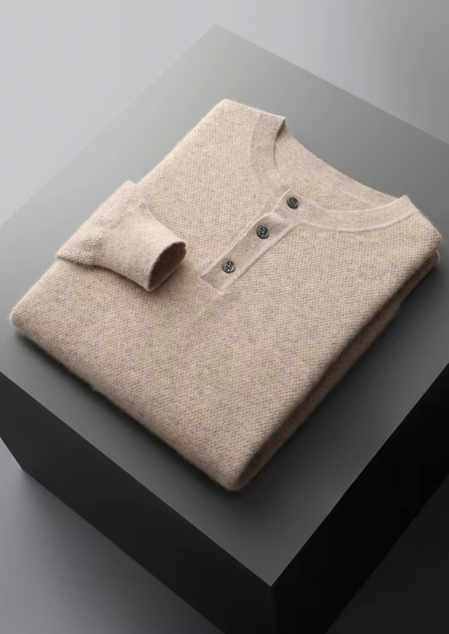 Veroux Mode | Men’s Premium Cashmere Classic Henley Sweater