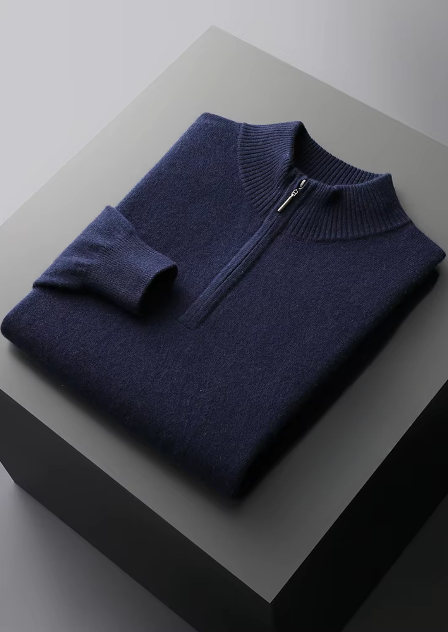 Veroux Mode | Men’s Pure Extra-Fine Merino Wool Half Zip Sweater