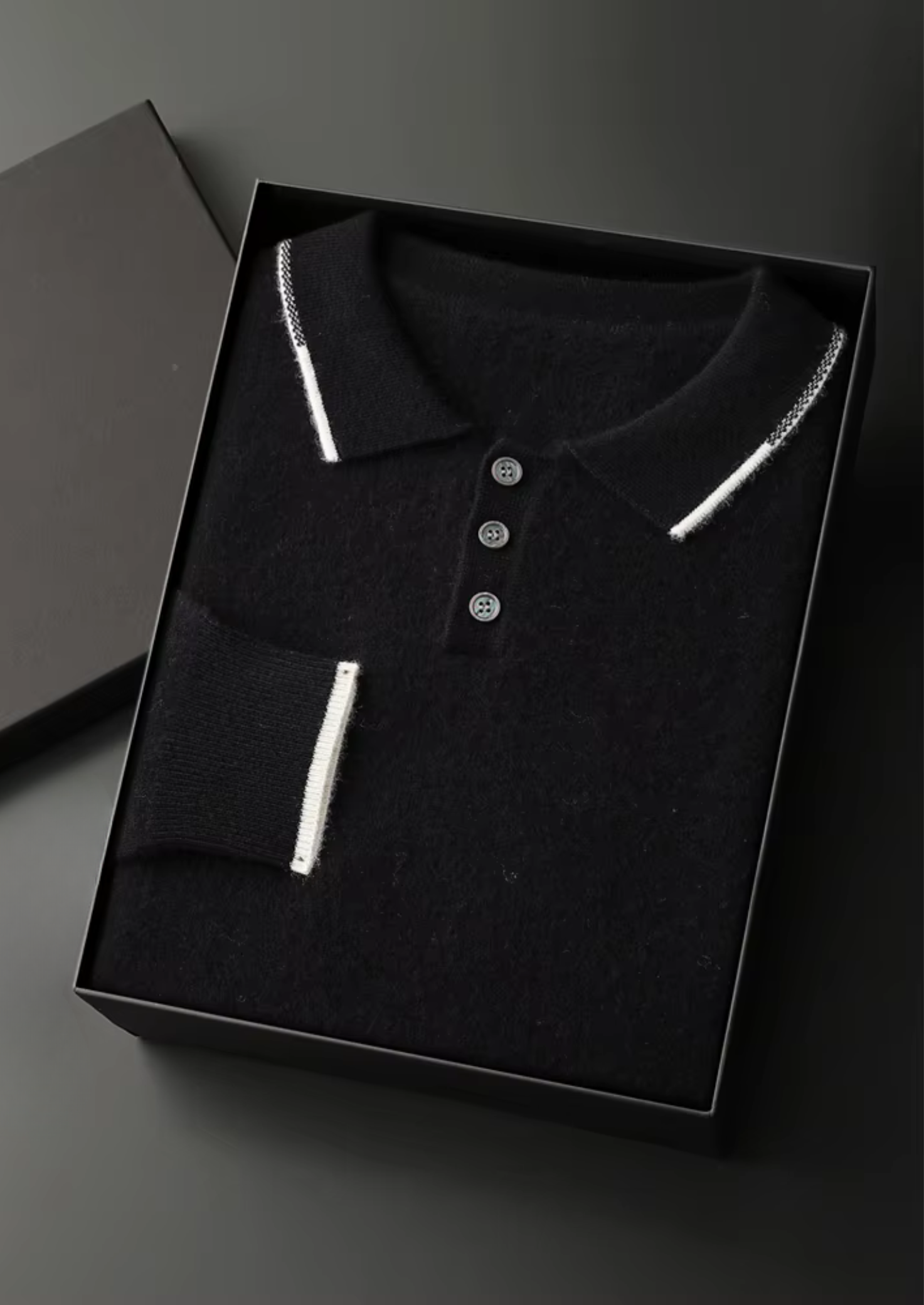 Veroux Mode | Men’s Premium Cashmere Two Tone Button Polo