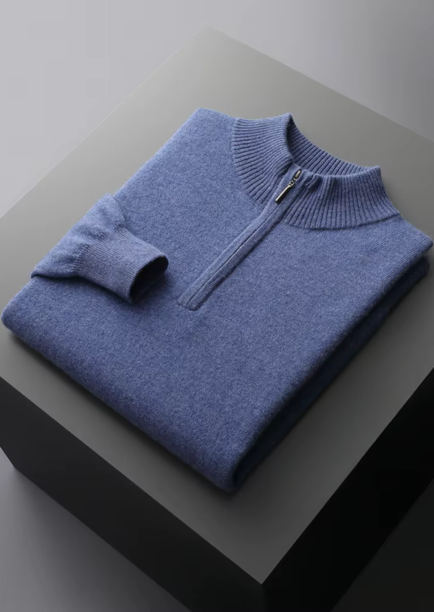 Veroux Mode | Men’s Pure Extra-Fine Merino Wool Half Zip Sweater