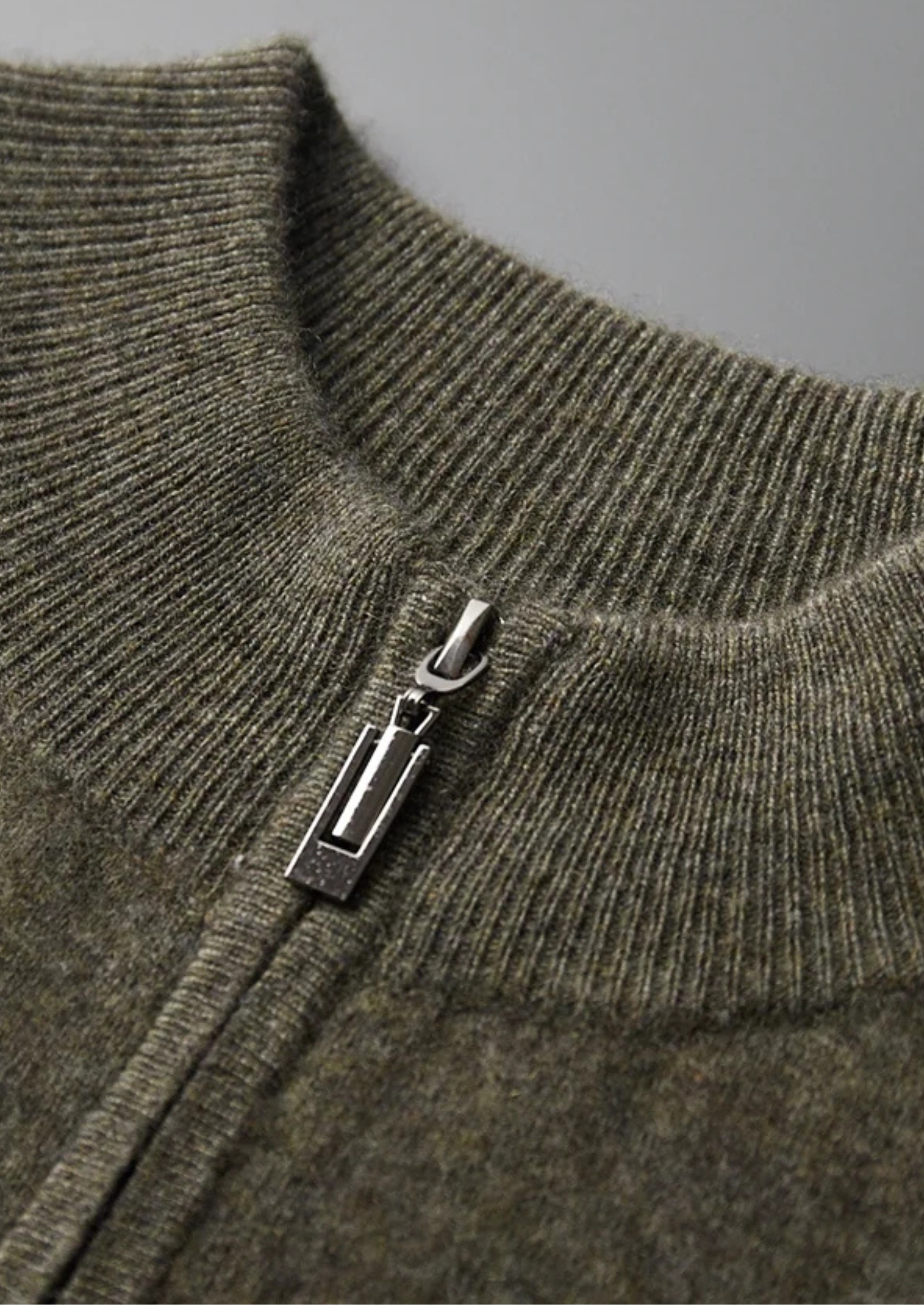 Veroux Mode | Men’s Premium Cashmere Two-Tone Zip Cardigan