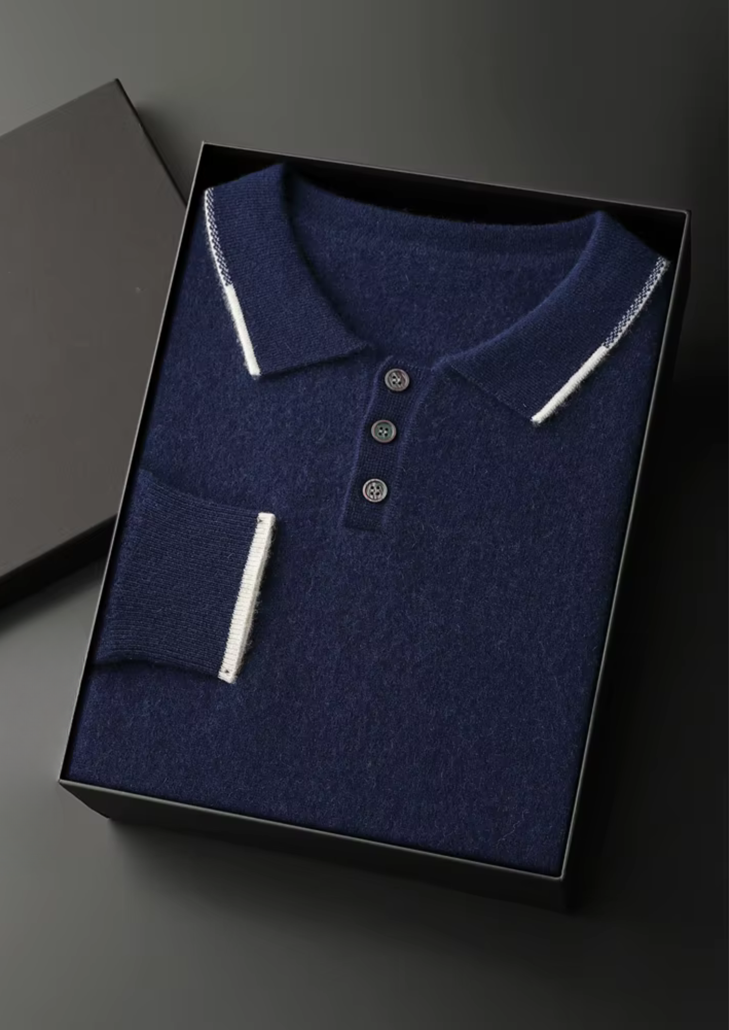 Veroux Mode | Men’s Premium Cashmere Two Tone Button Polo