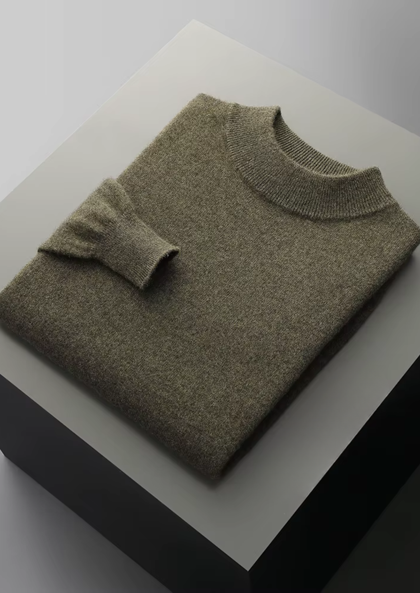 Veroux Mode | Men’s Pure Extra-Fine Merino Wool Classic Mockneck