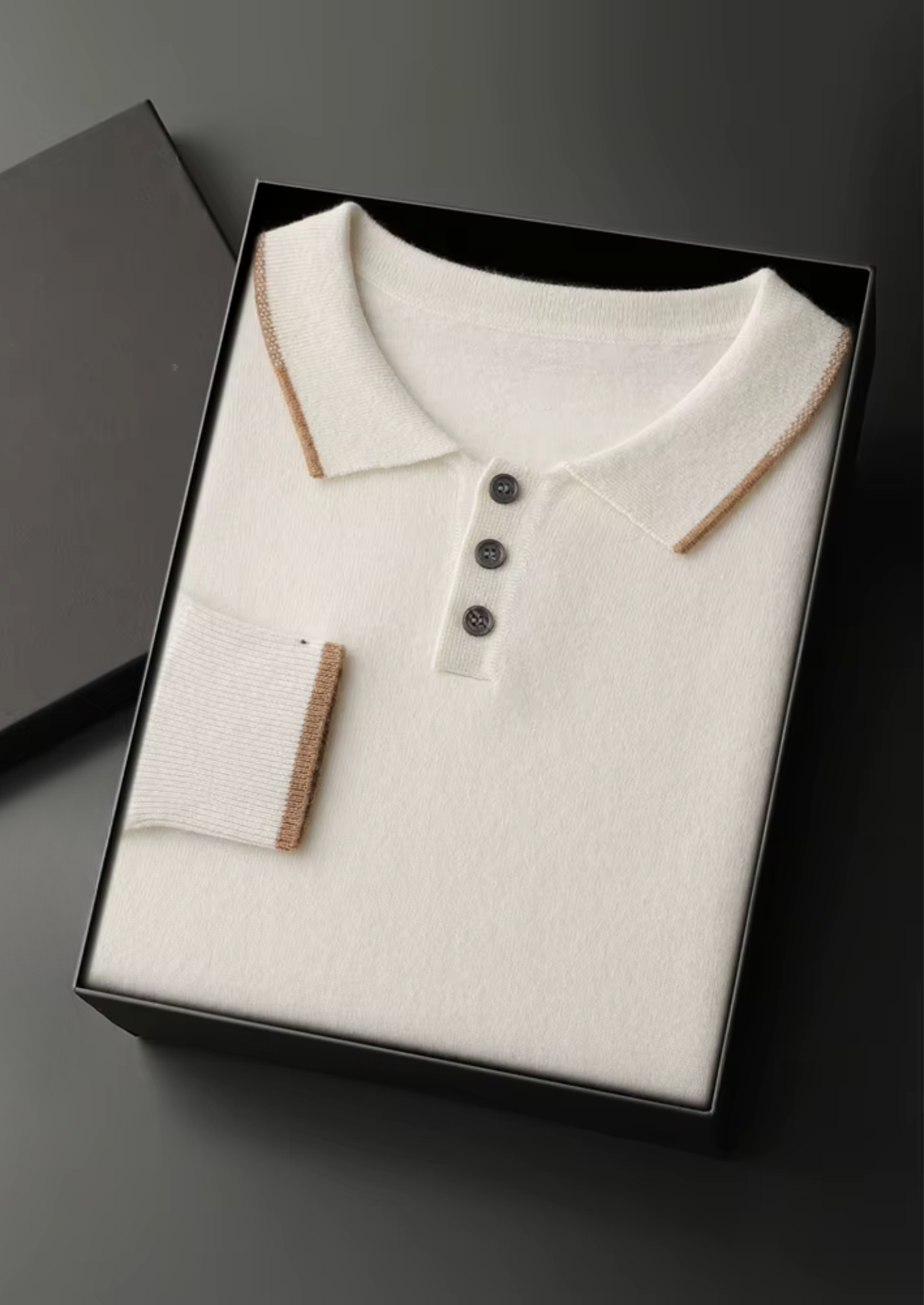 Veroux Mode | Men’s Premium Cashmere Two Tone Button Polo