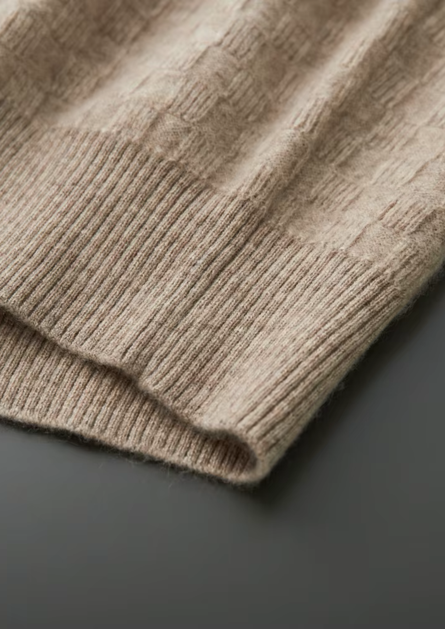 Veroux Mode | Men’s Pure Extra-Fine Merino Wool Textured Crewneck