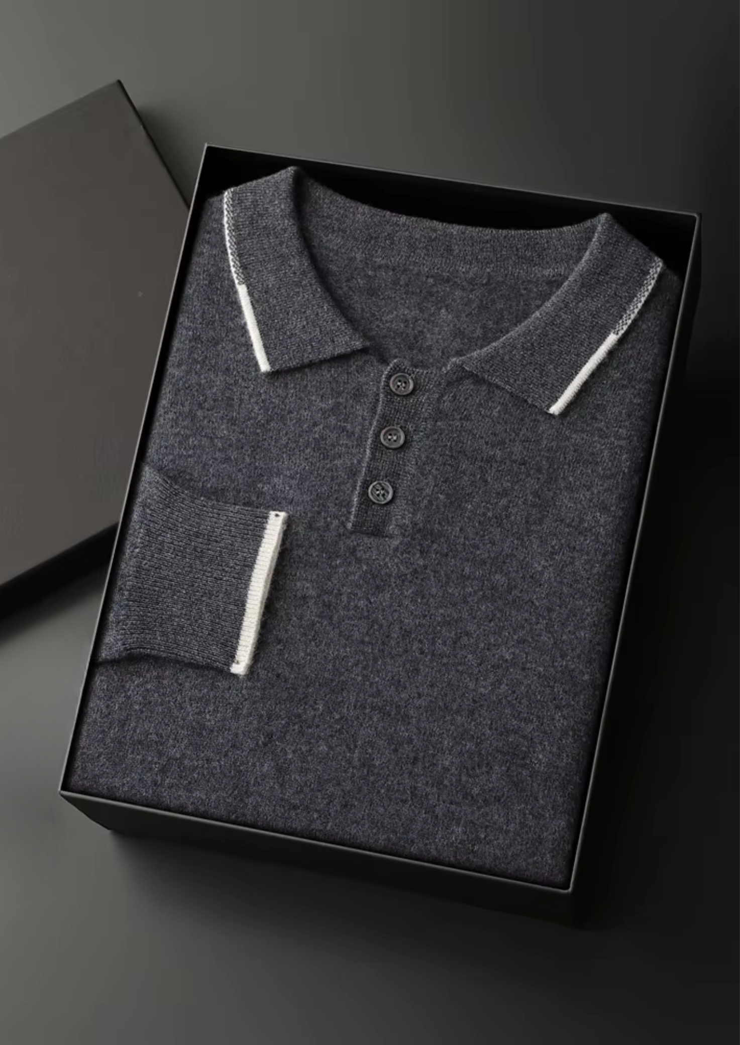 Veroux Mode | Men’s Premium Cashmere Two Tone Button Polo