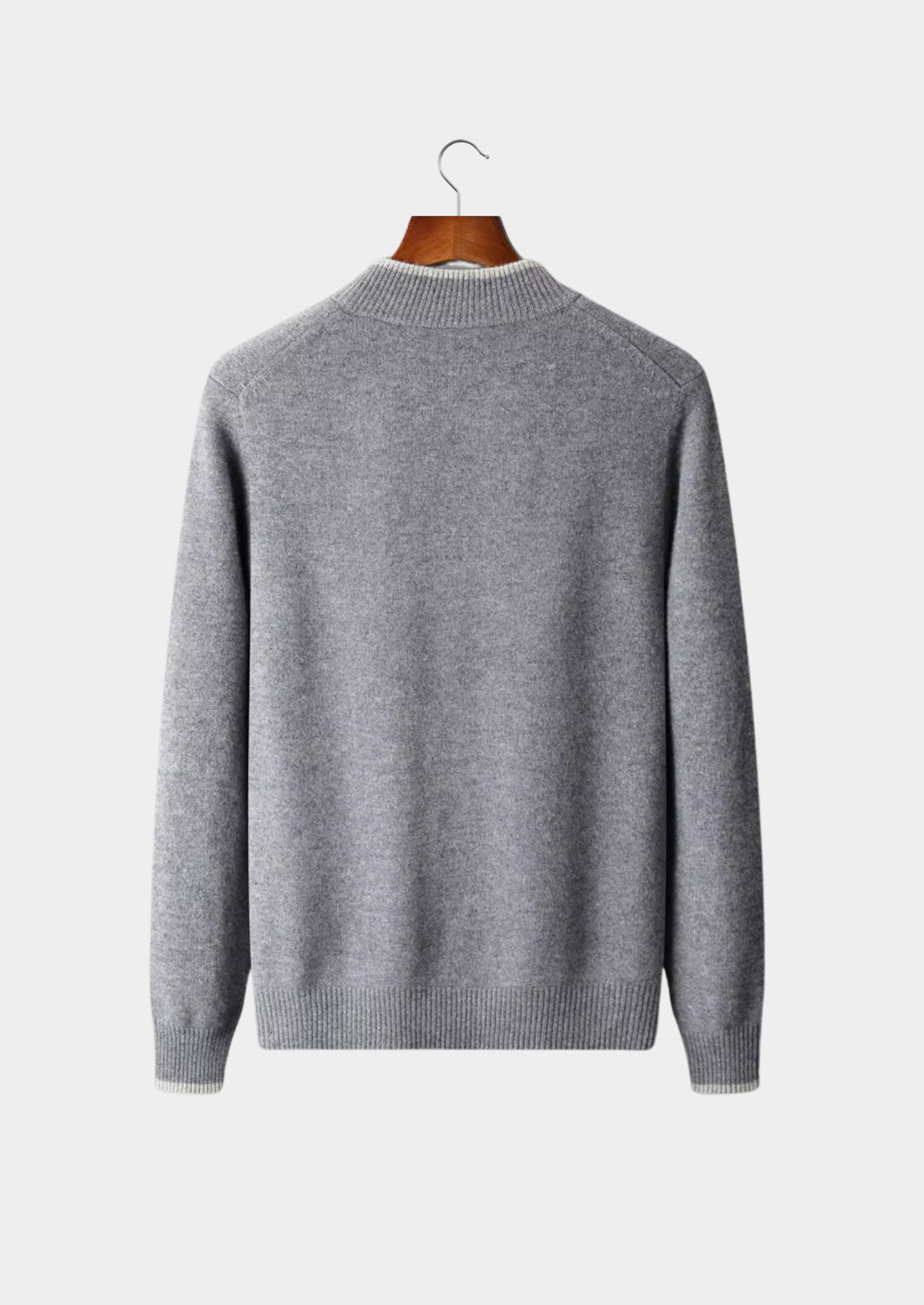 Veroux Mode | Men’s Pure Extra-Fine Merino Wool Two-Tone Zip Cardigan