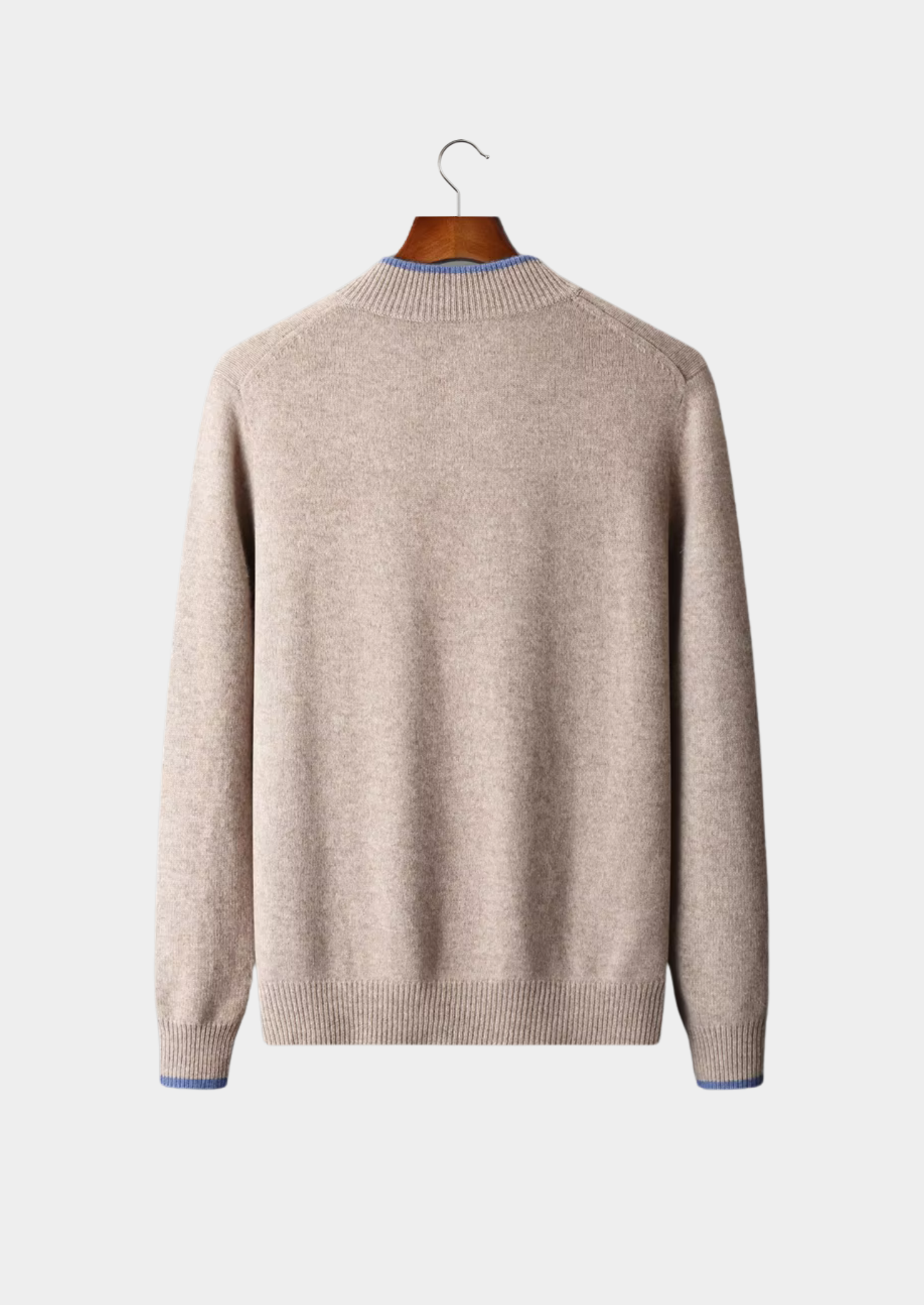 Veroux Mode | Men’s Pure Extra-Fine Merino Wool Two-Tone Zip Cardigan