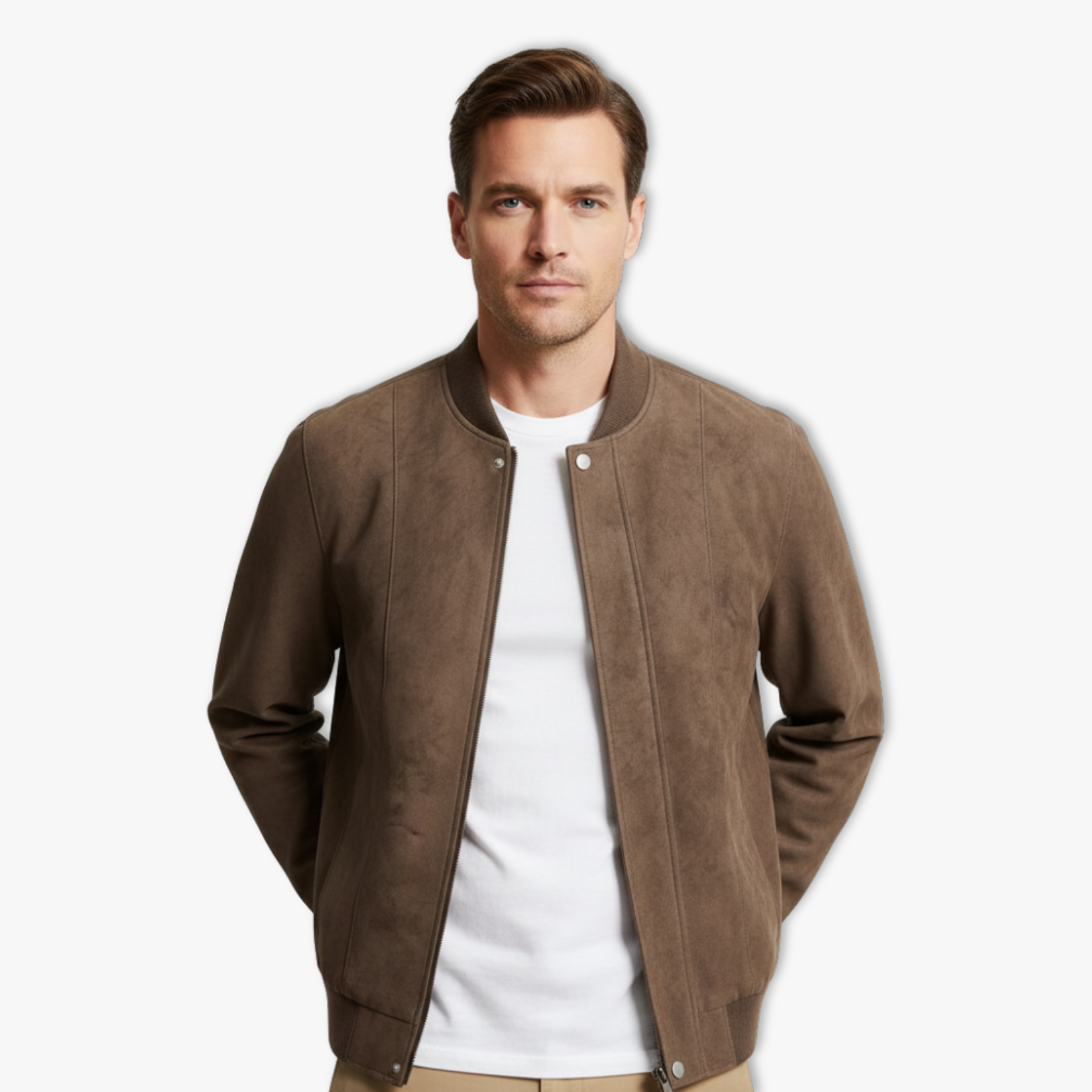 Loose Casual Men's Baseball Collar Leather Jacket Velvet