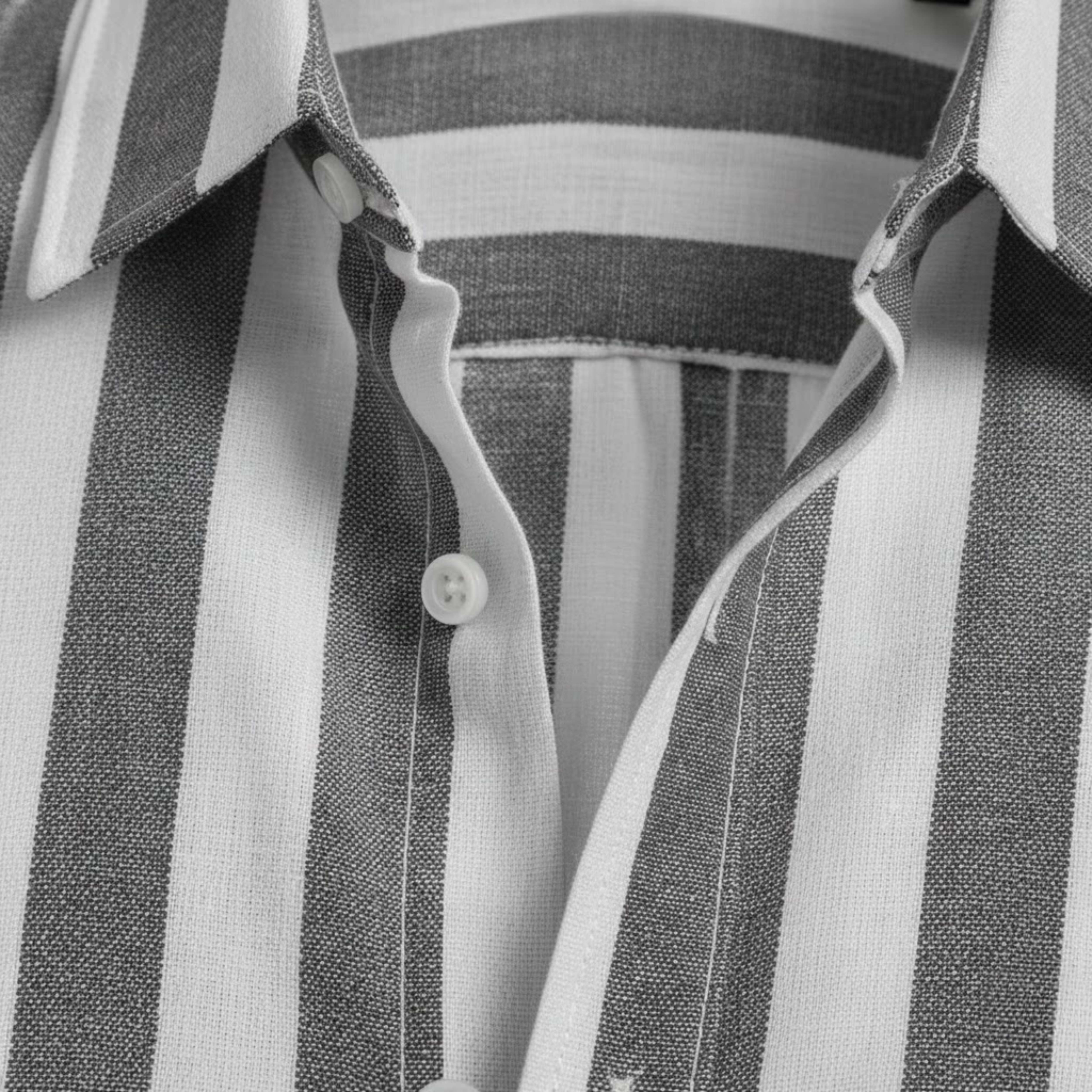 Men's Striped Casual Shirt Long Sleeve Turn-Down Collar Single Breasted Polyester Top