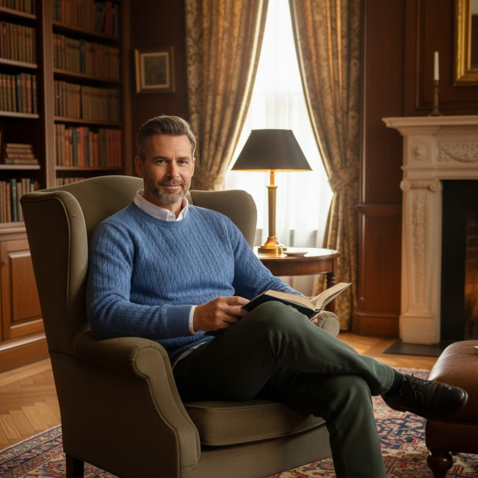 Men's Cable Knit Pullover Sweater Soft Viscose Blend Crew Neck Casual Jumper