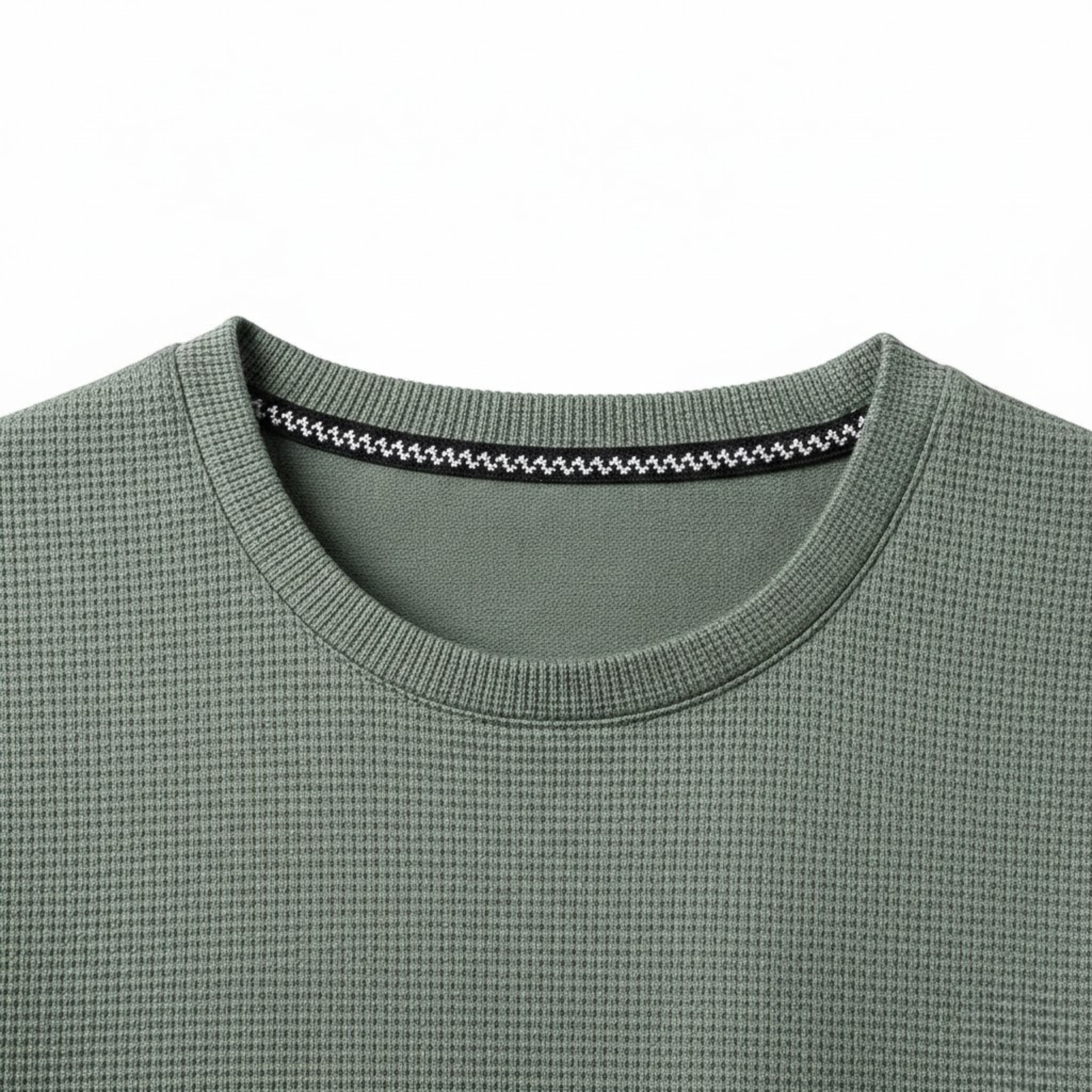 Men's Waffle Knit T-Shirt Short Sleeve Crew Neck Breathable Casual Pullover Top