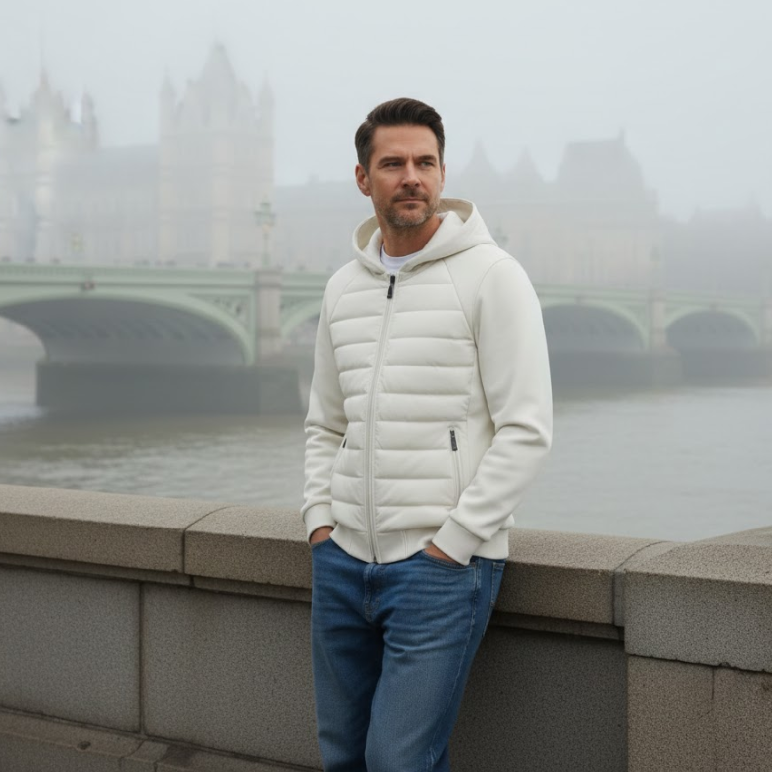 Men's Winter Cotton-Padded Casual Hooded Jacket Lightweight Loose Parkas