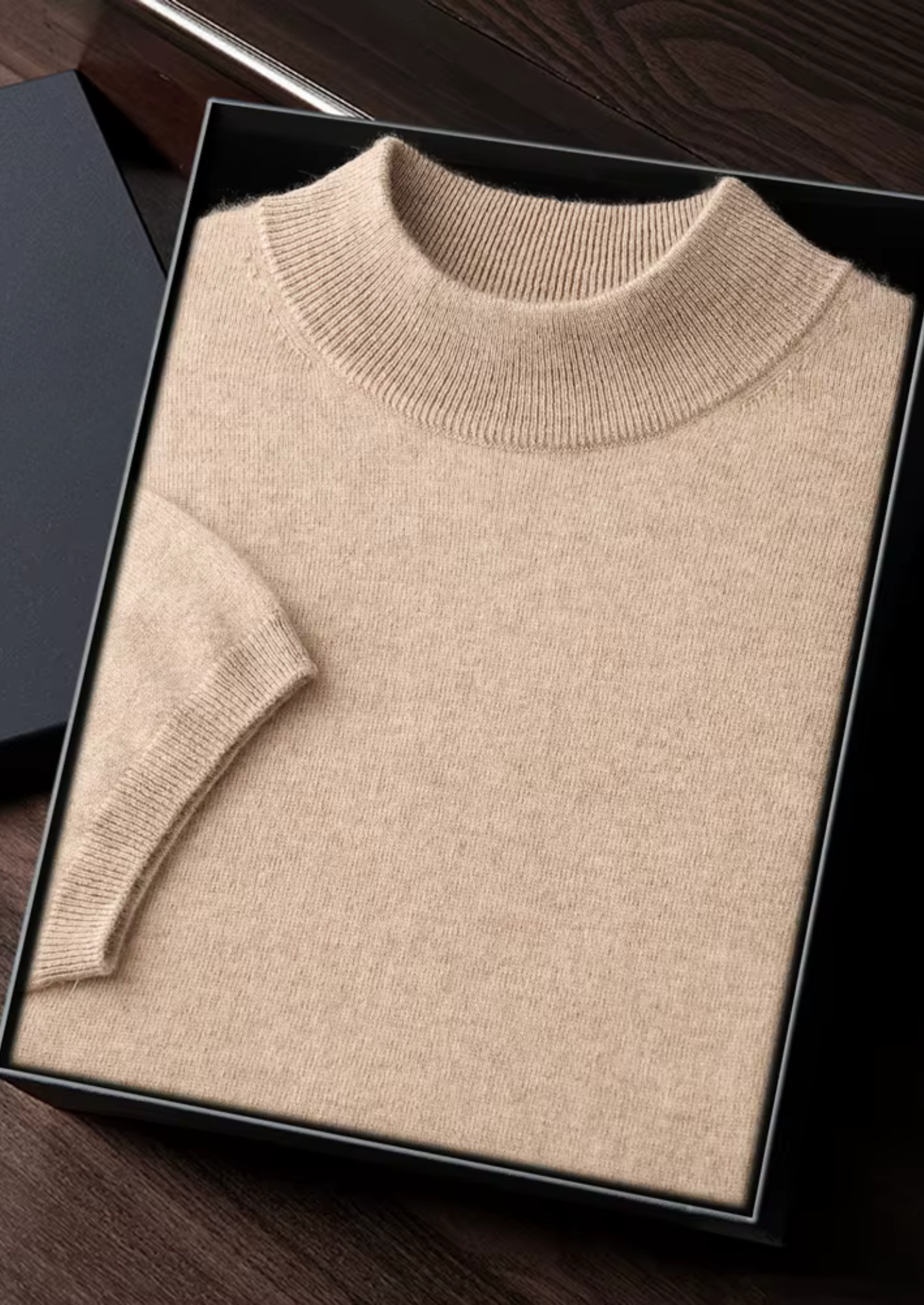 Veroux Mode | Men’s Premium Cashmere Mock Neck T-Shirt