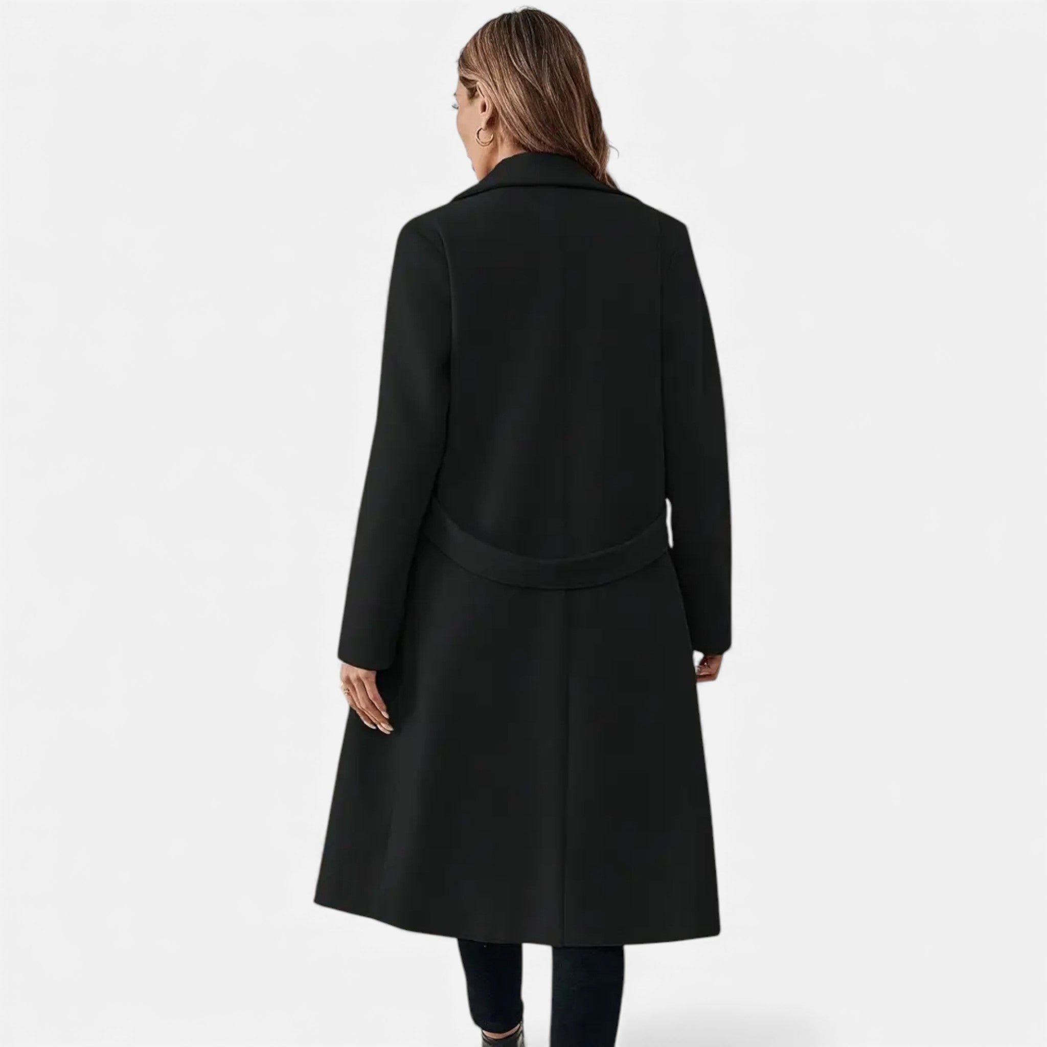 Veroux Mode | Women’s Tweed Coat – Long Belted Elegance