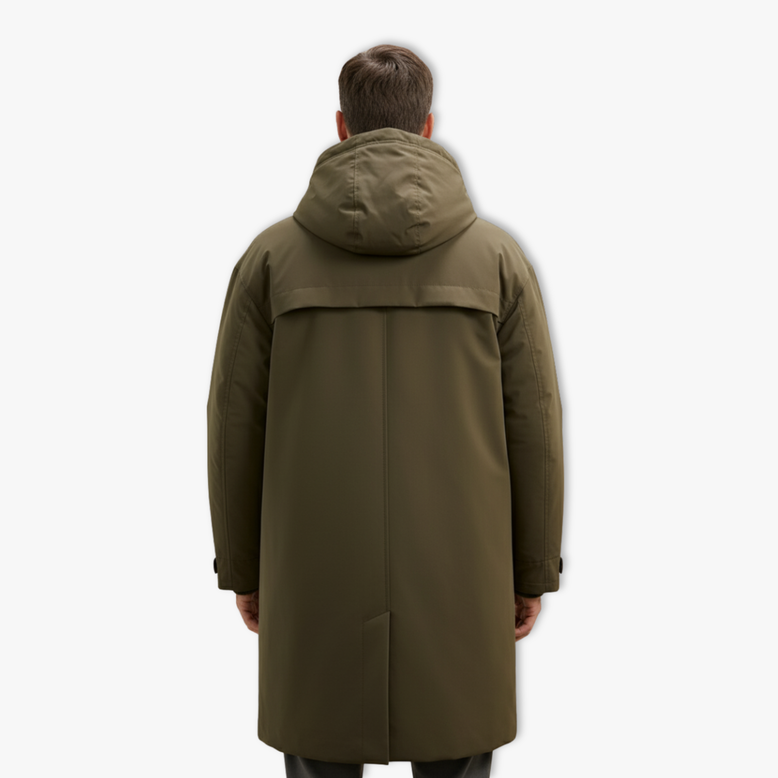 Trendy Men's Hooded Mid-Length Windbreaker Winter Korean Style