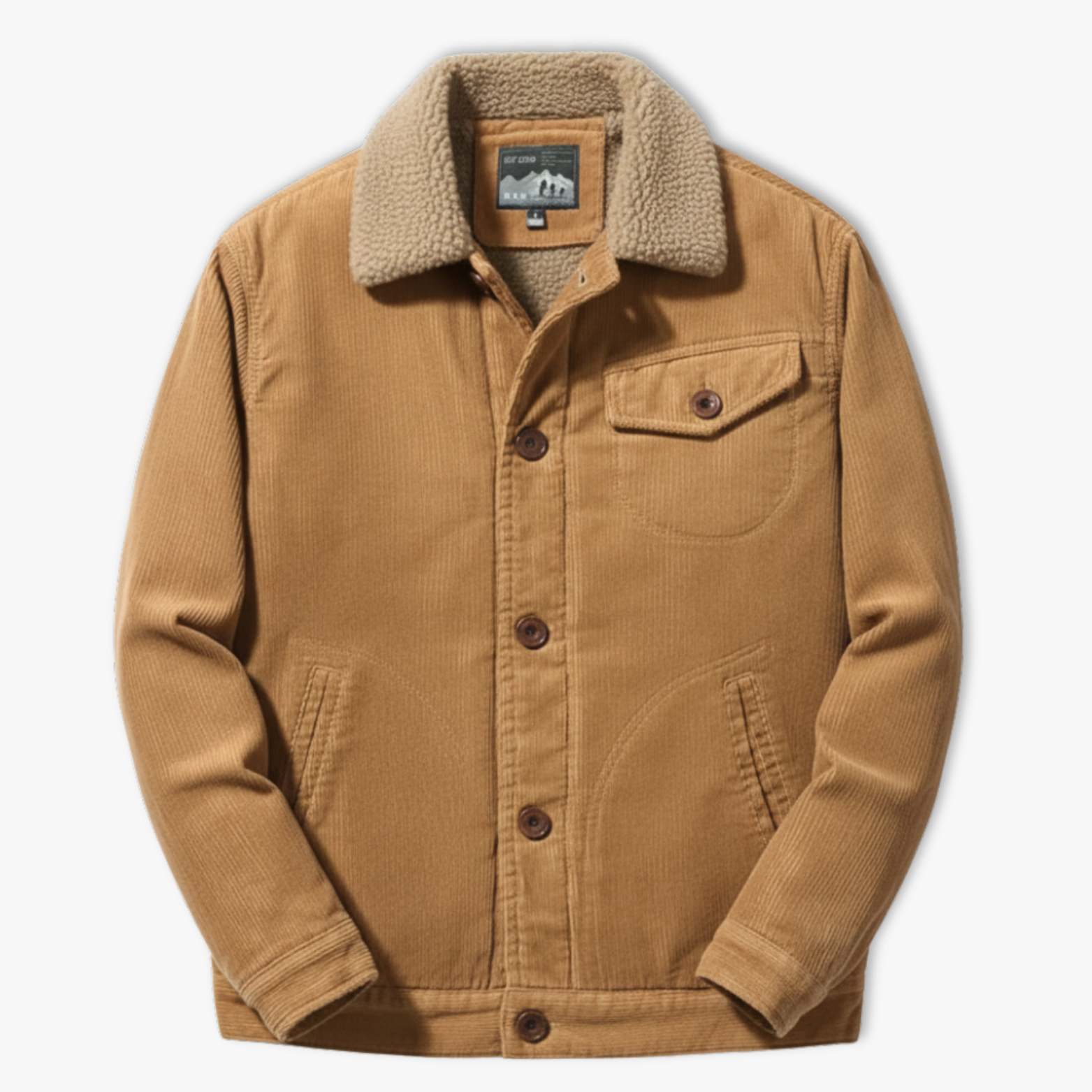 Men's Winter Plus Velvet Corduroy Tooling Casual Parka