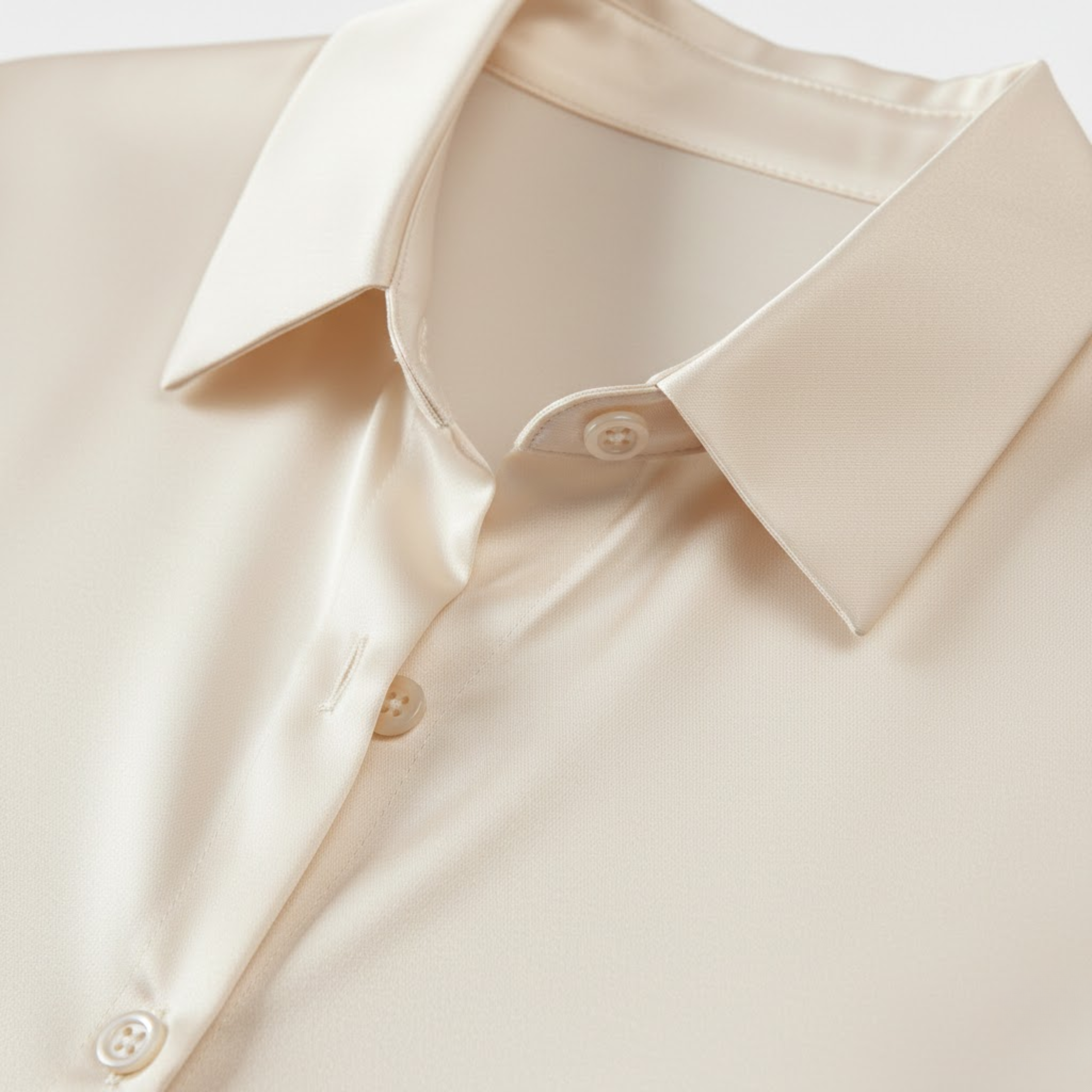 Women's Satin Button Down Shirt Long Sleeve Silk Style Office Blouse Regular Fit