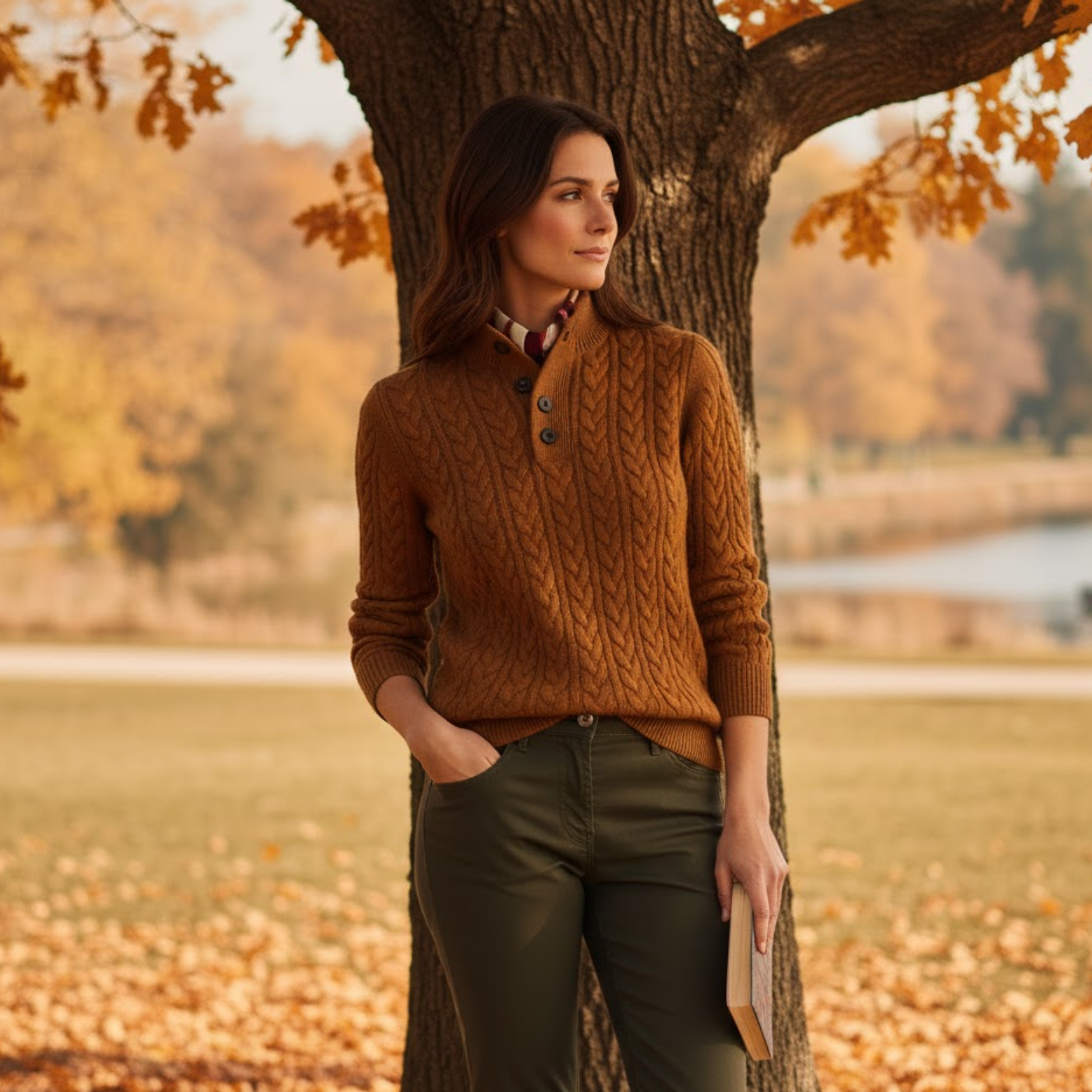 Knitted Cardigan Coat Thick Stand Collar Bottom Sweater