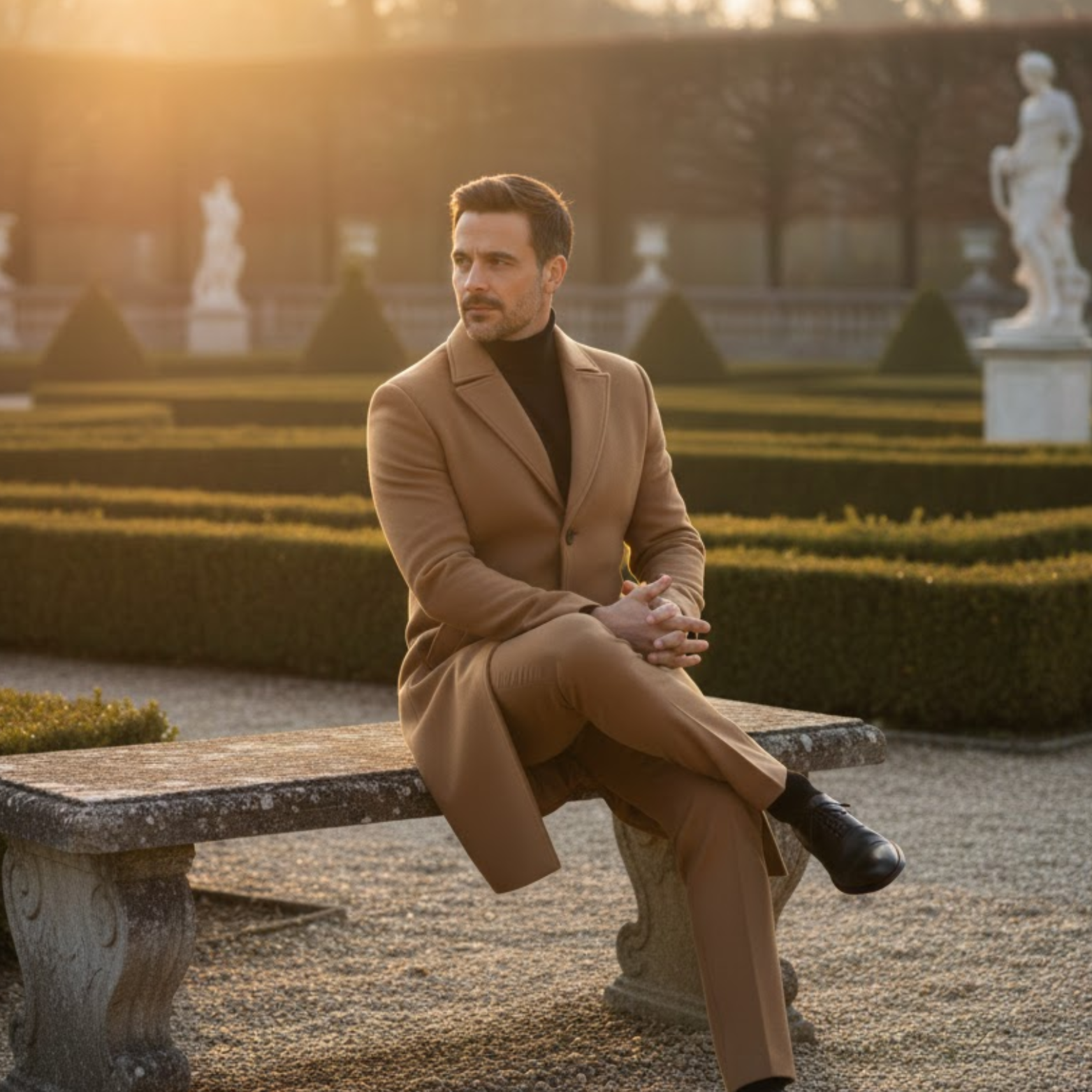 Trench Coats Luxury Male Mid-Long Warm Wool Jackets Casual