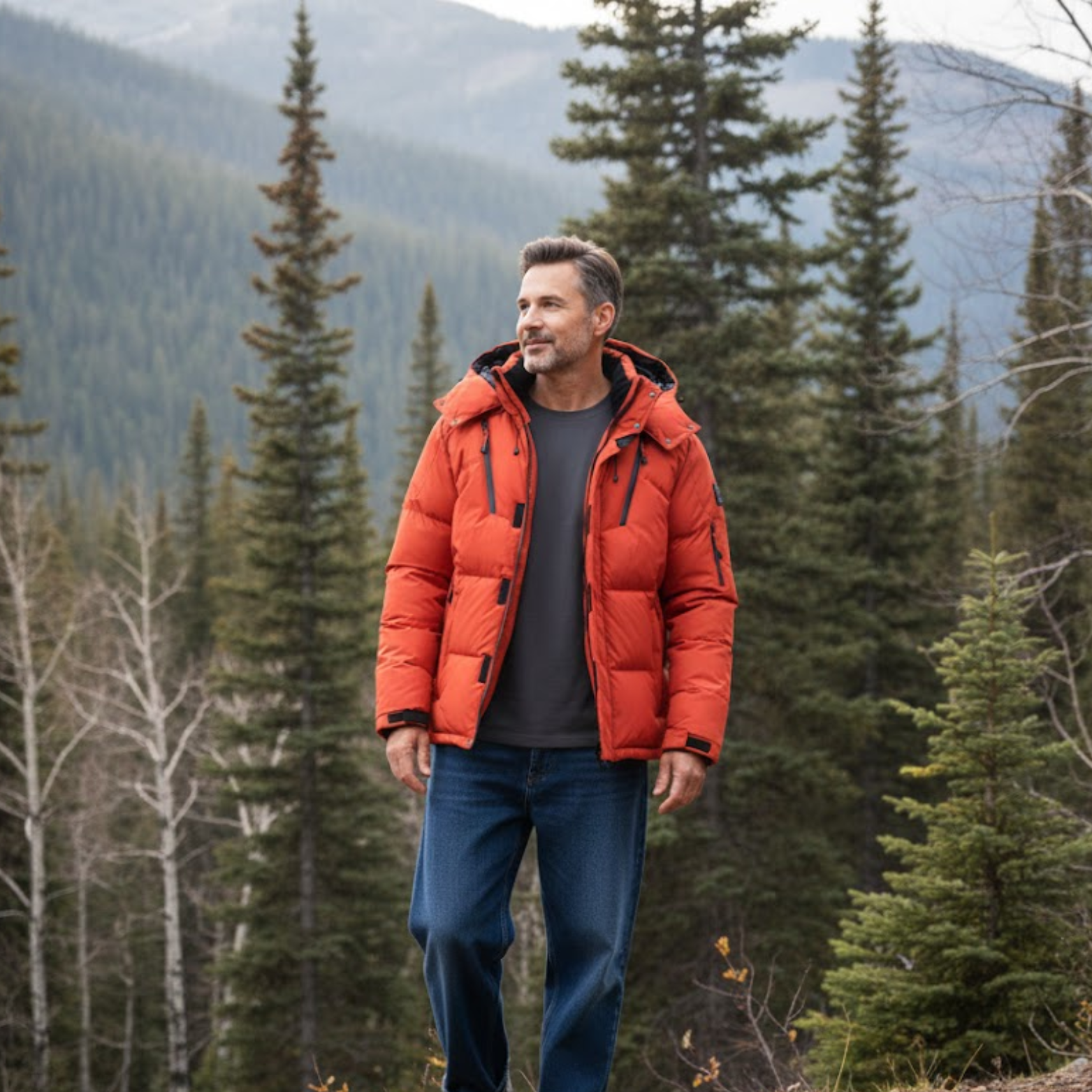 Men's Hooded Puffer Parka Thick Warm Duck Down Jacket Windbreaker Overcoat