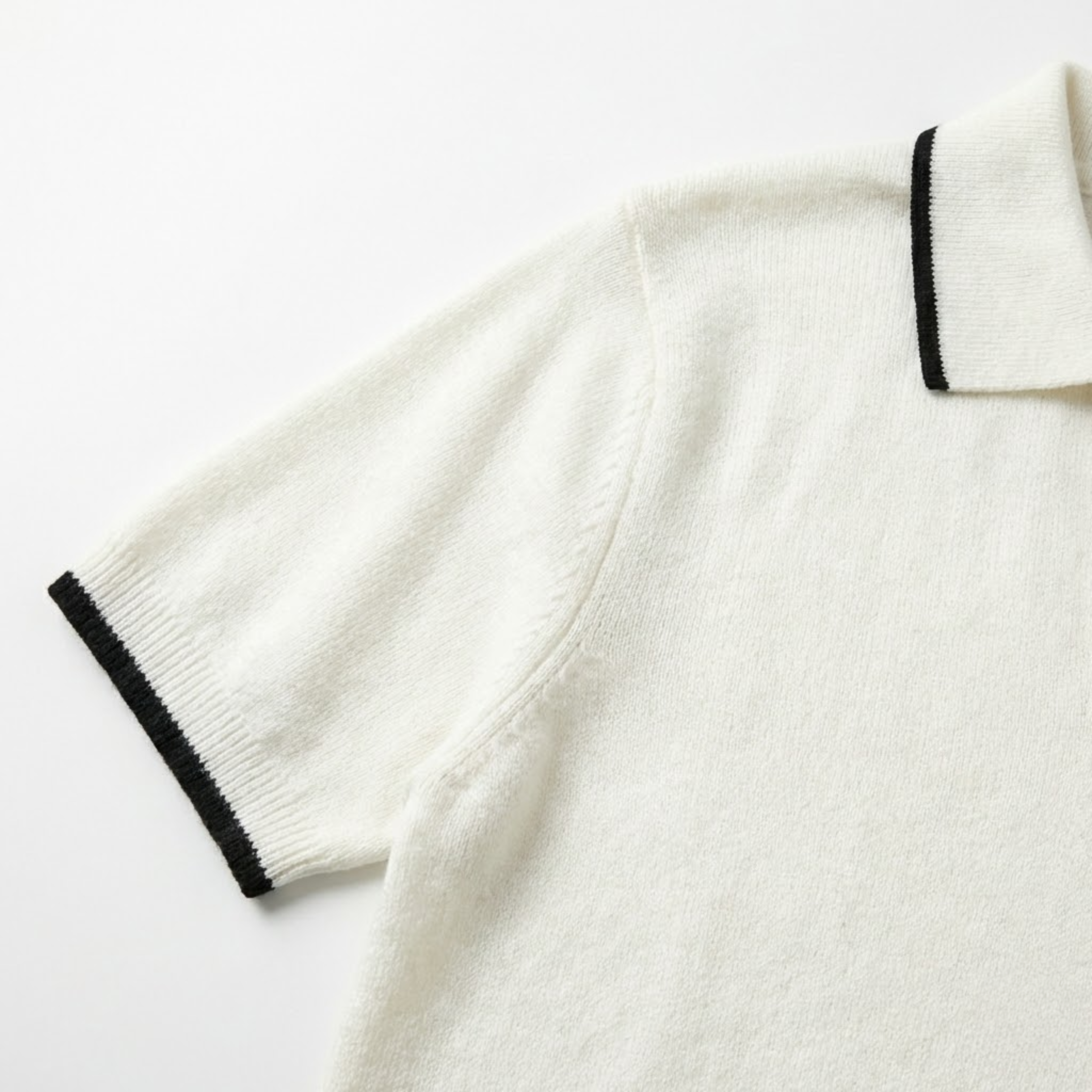 Men's Knit Polo Shirt Short Sleeve Cotton Polyester Blend Slim Fit Smart Casual Top