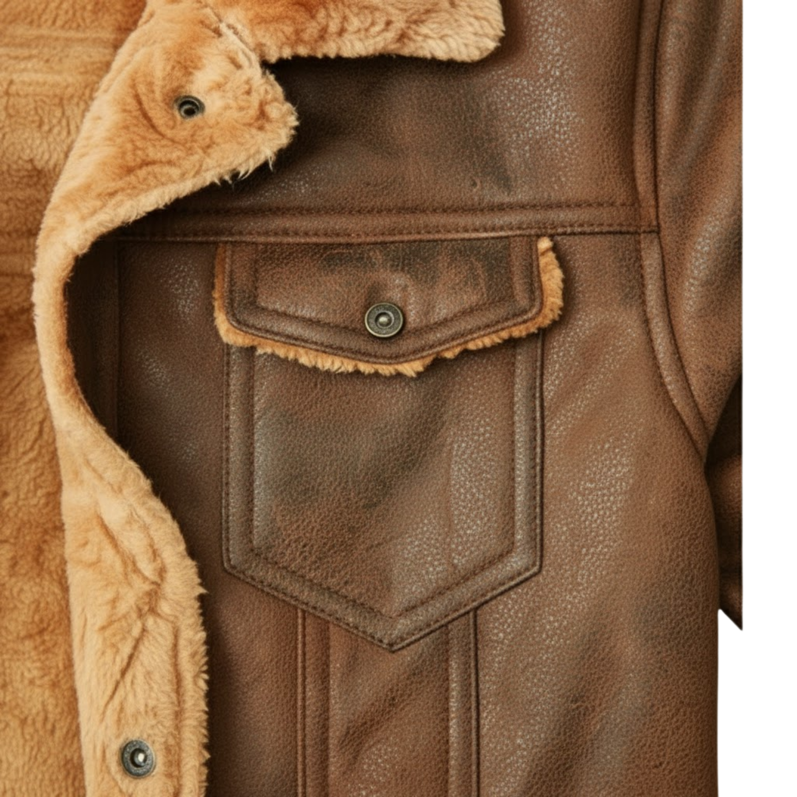High Quality Thicken Suede Leather Jacket Casual Winter Coat