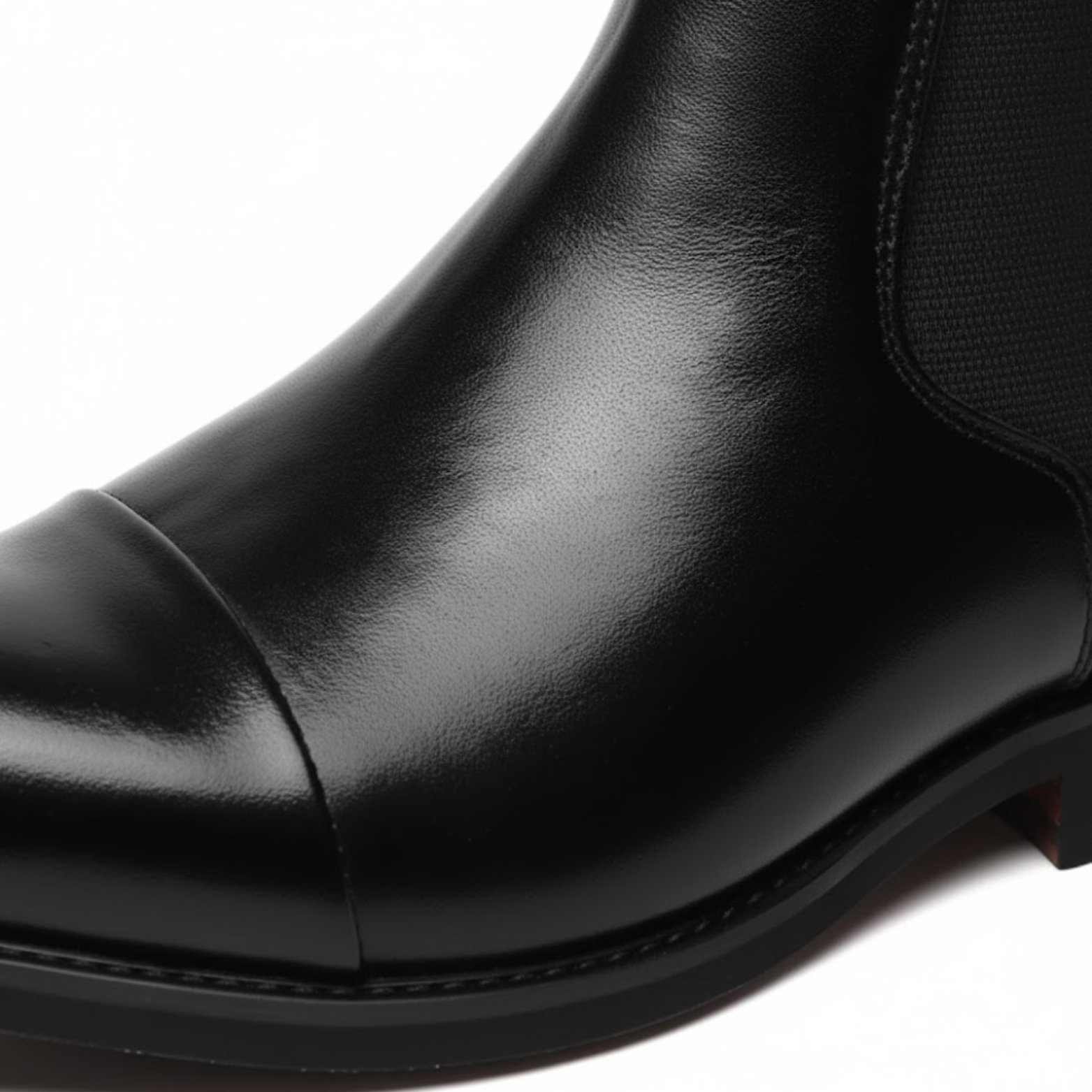 Men's Red Sole Pointed Toe Ankle Boots Leather Chelsea Boot