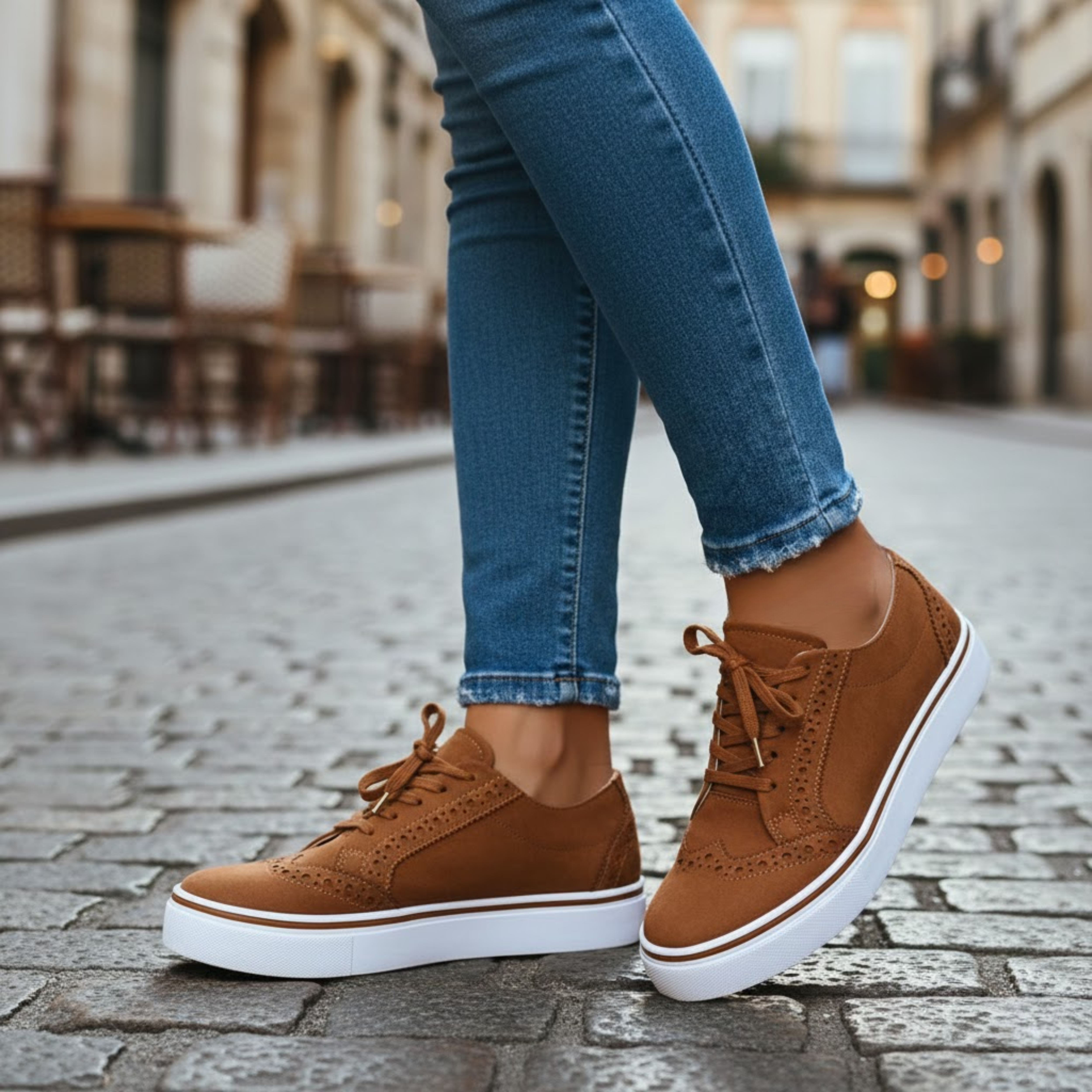 Women's Casual Lace Up Loafers Round Toe Flat Shoes with Durable PVC Sole