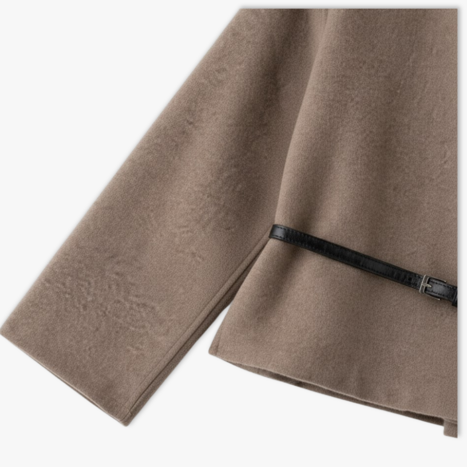 Women's V-Neck Wrap Jacket with Waist Belt Long Sleeve Soft Elegant Outerwear Coat